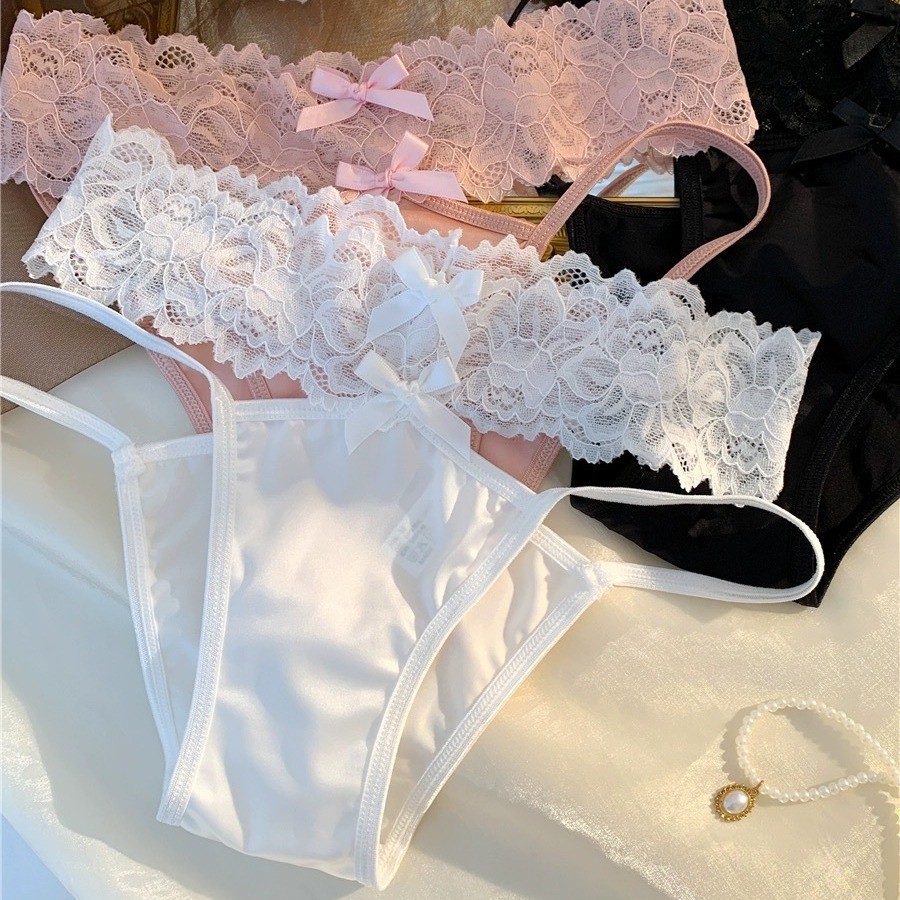 3 Pack Lot Sexy Womens Lace Satin Panties Bikinis High Leg Underwear Lingeries