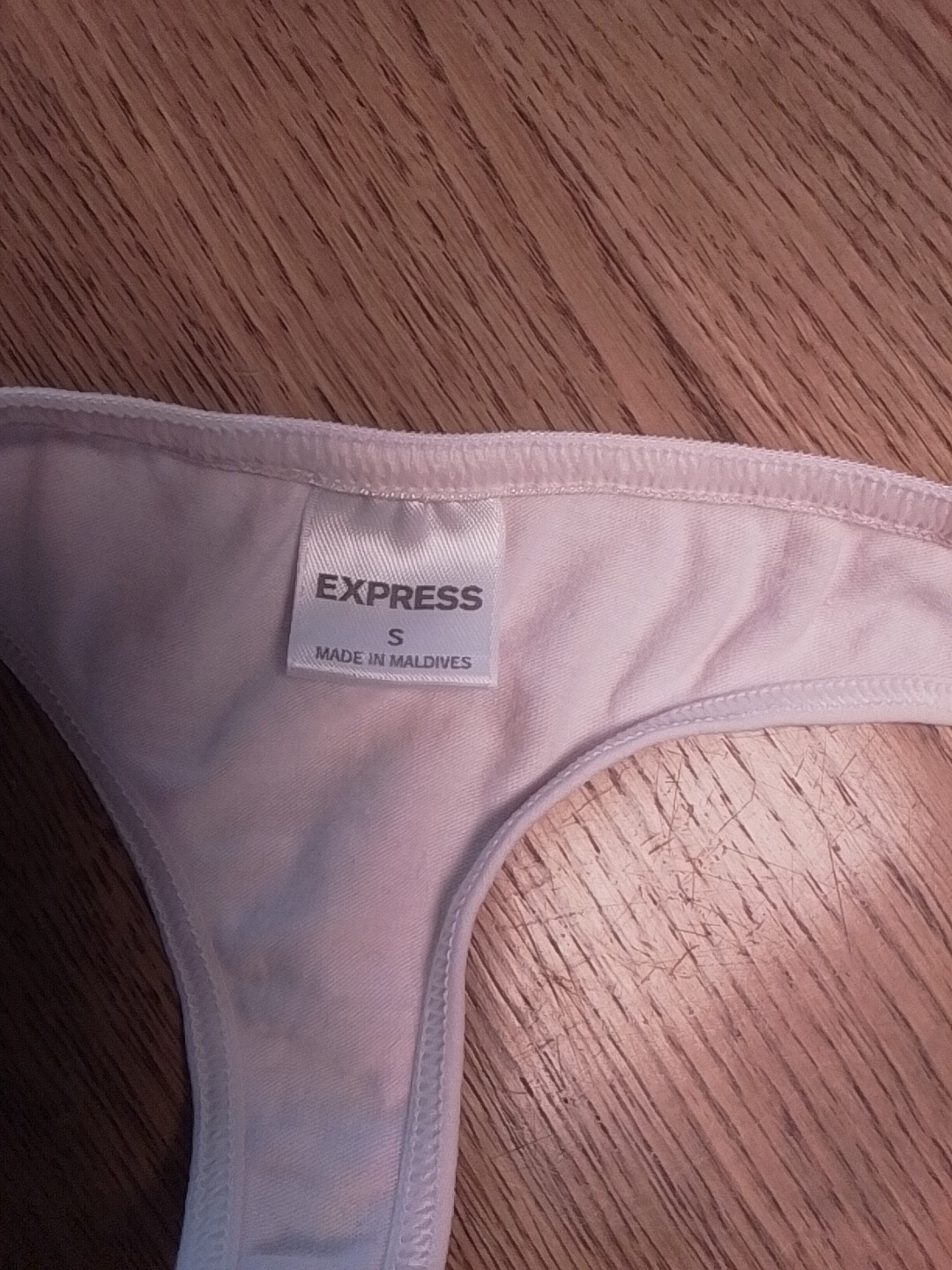 Rare Express women’s thong Cotton panties vintage pink Heart Rear Bling Small