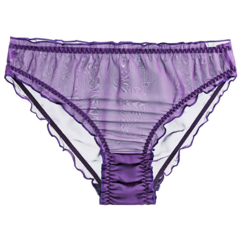 Womens Sexy See Through Ruffles Panties Lingerie Chiffon Sheer Briefs Underwear