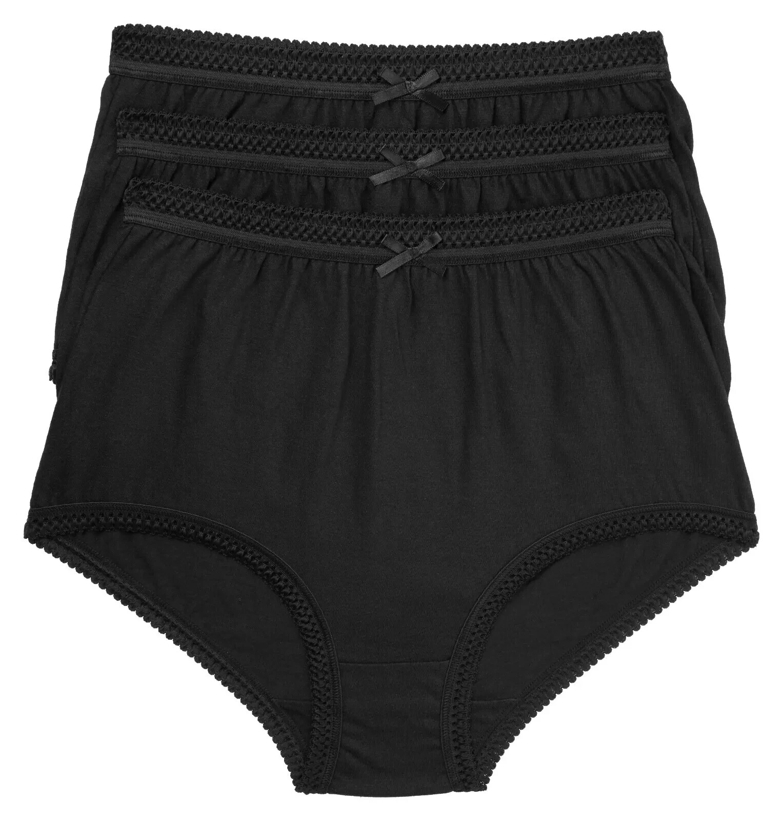 Ladies 3 Pack Pairs Marlon 100% Cotton Full Briefs Knickers Underwear Size 12-34
