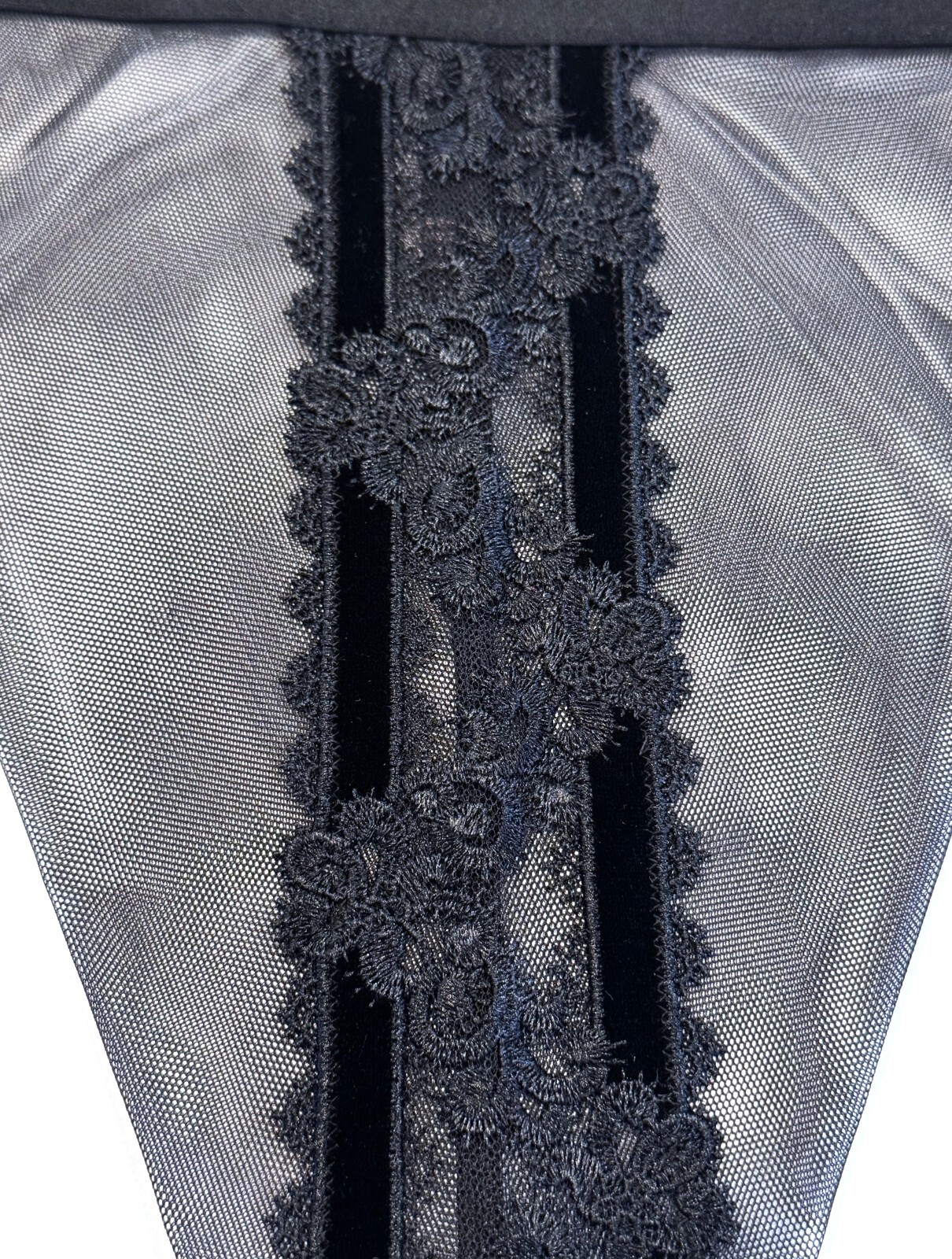 NEW Victoria Secret Very Sexy Luxe Satin Trim & Mesh Brazilian Panty – Black XL
