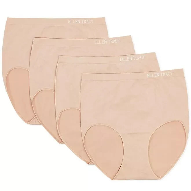 NEW Ellen Tracy Essentials Women’s 4-pack Seamless Briefs. Choose Colors & Size
