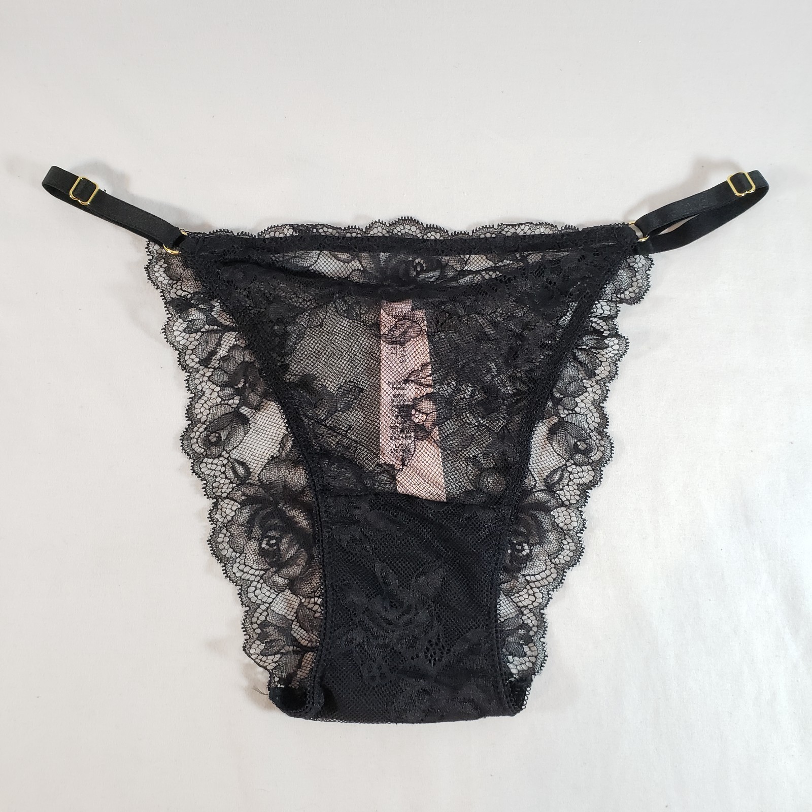Victoria’s Secret Rose Lace Adjustable Brazilian Small Black
