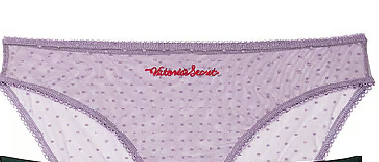 S Lilac Purple Polka Dot Mesh LOGO Stretch Victoria’s Secret BIKINI Panty