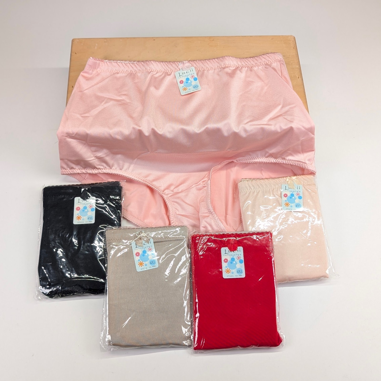 Lucii Intimates Briefs Panties 5 Pack Lot Size 4XL High Waist Nylon Style GD-990