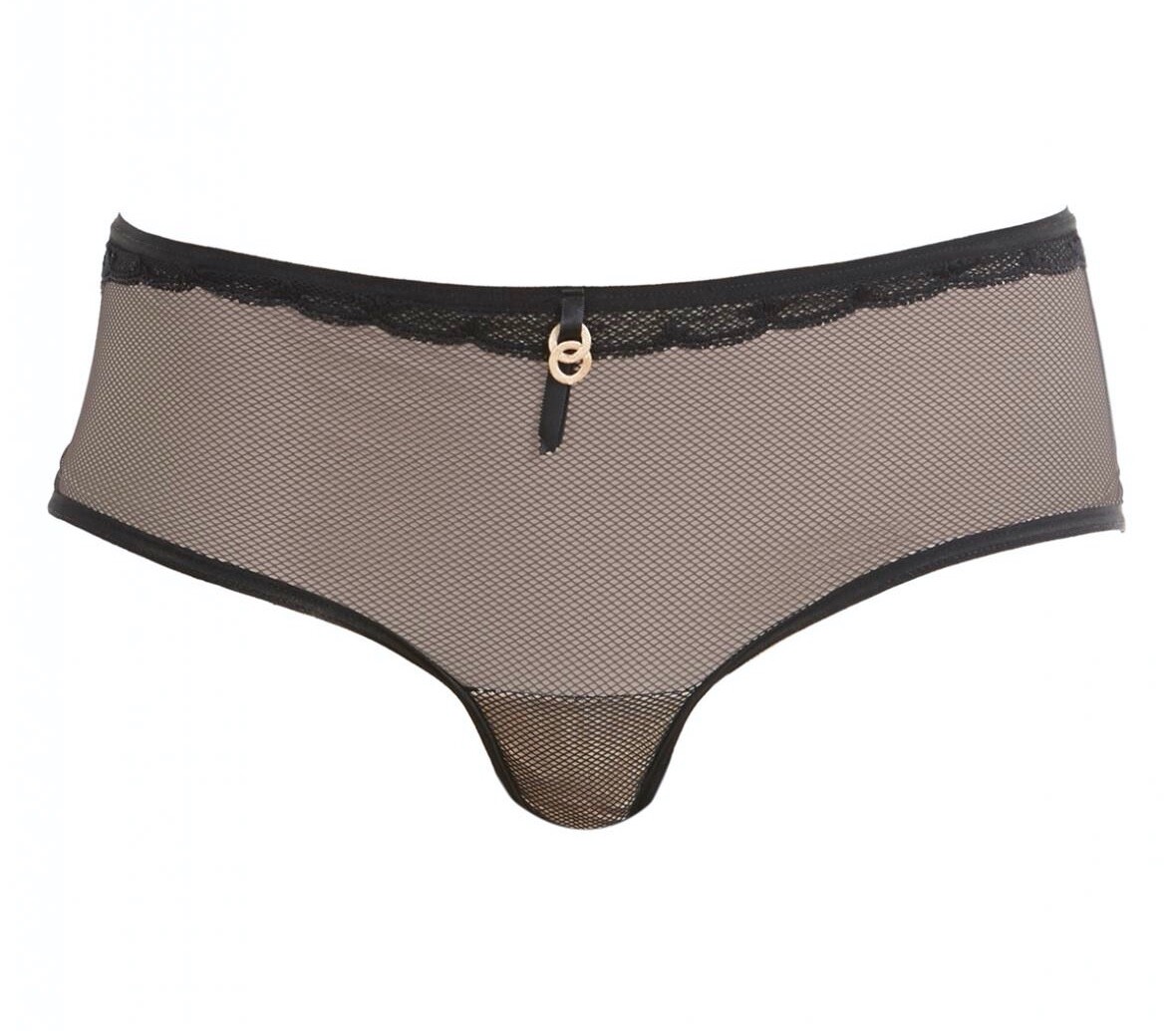 Freya Idol Allure Short Brief Black Nude Size XS 8 10 Fishnet Knickers 1806 New
