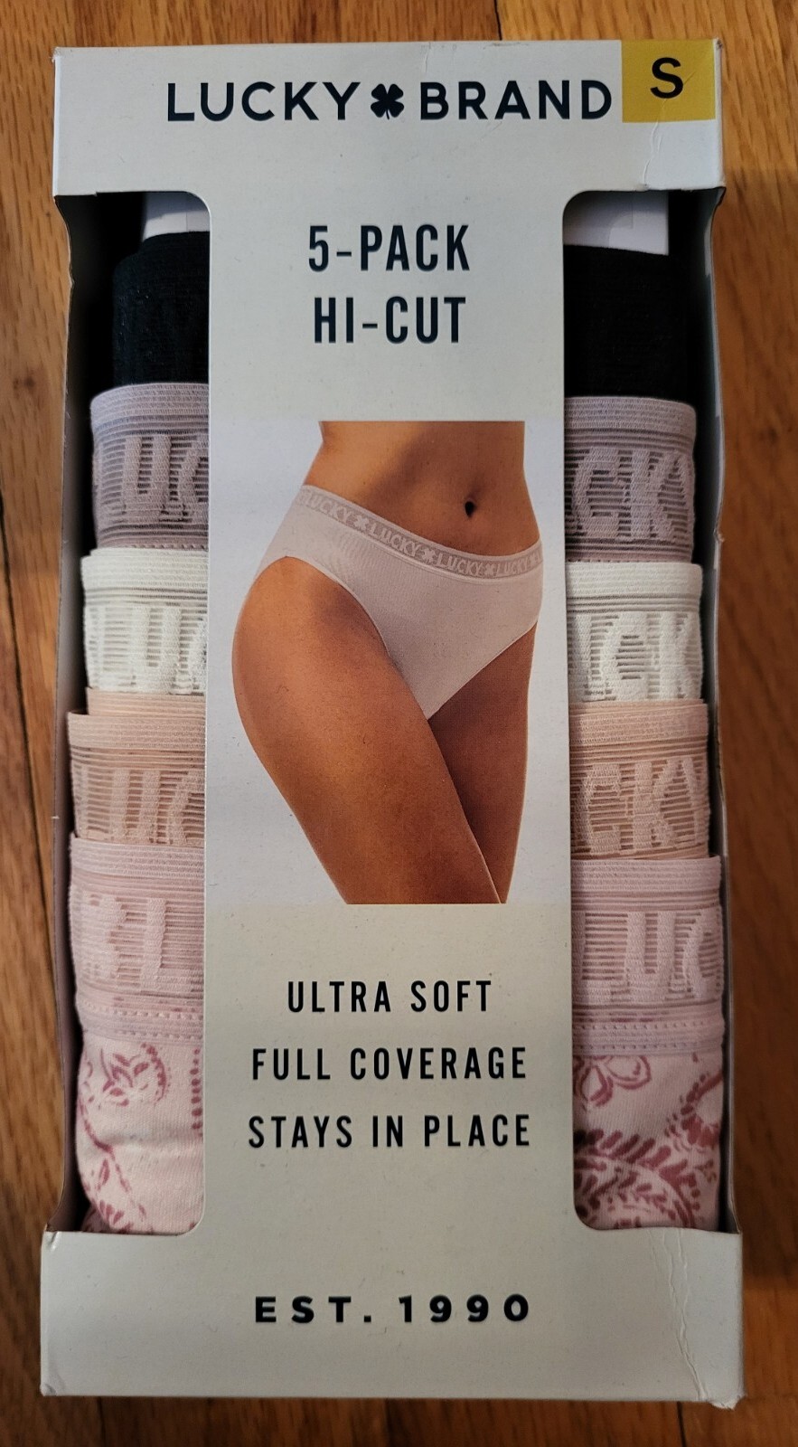 Lucky Brand Women’s Underwear Hi Cut 5 Pack Pinks Small Full Cover Ultra Soft