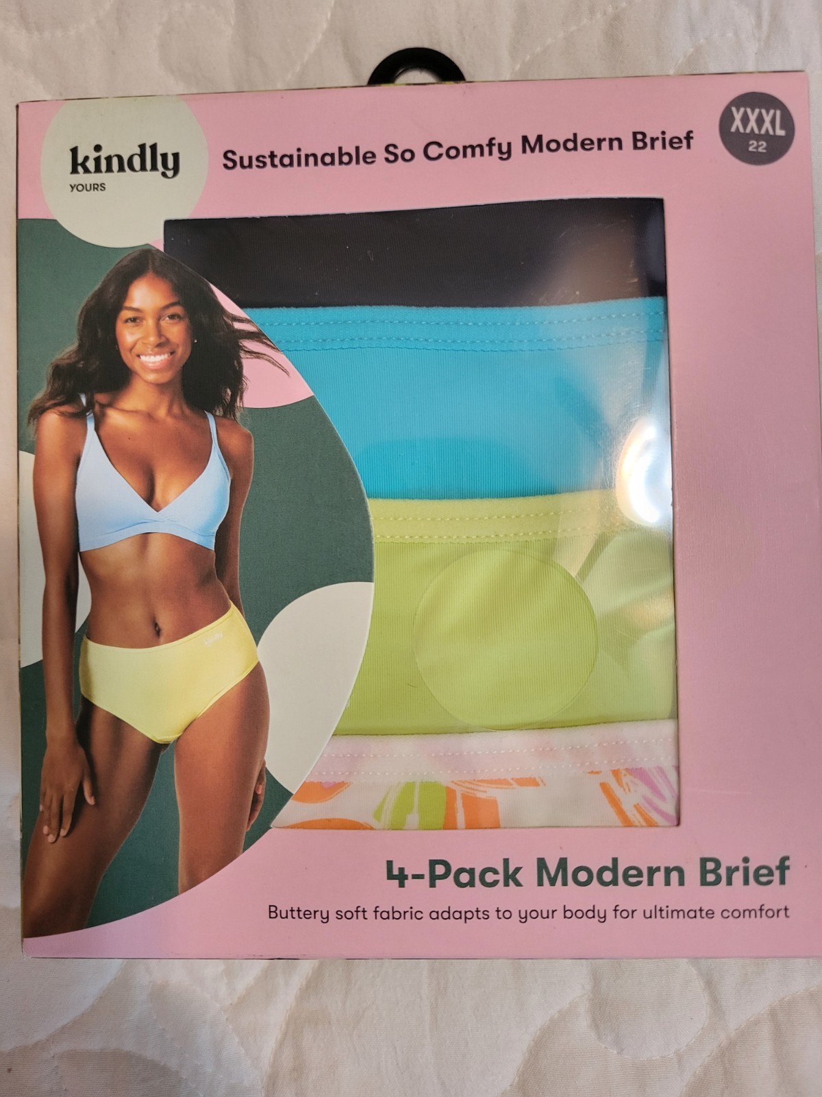 4-Pack KINDLY Yours Women’s Size XXXL Modern Briefs • Assorted Colors