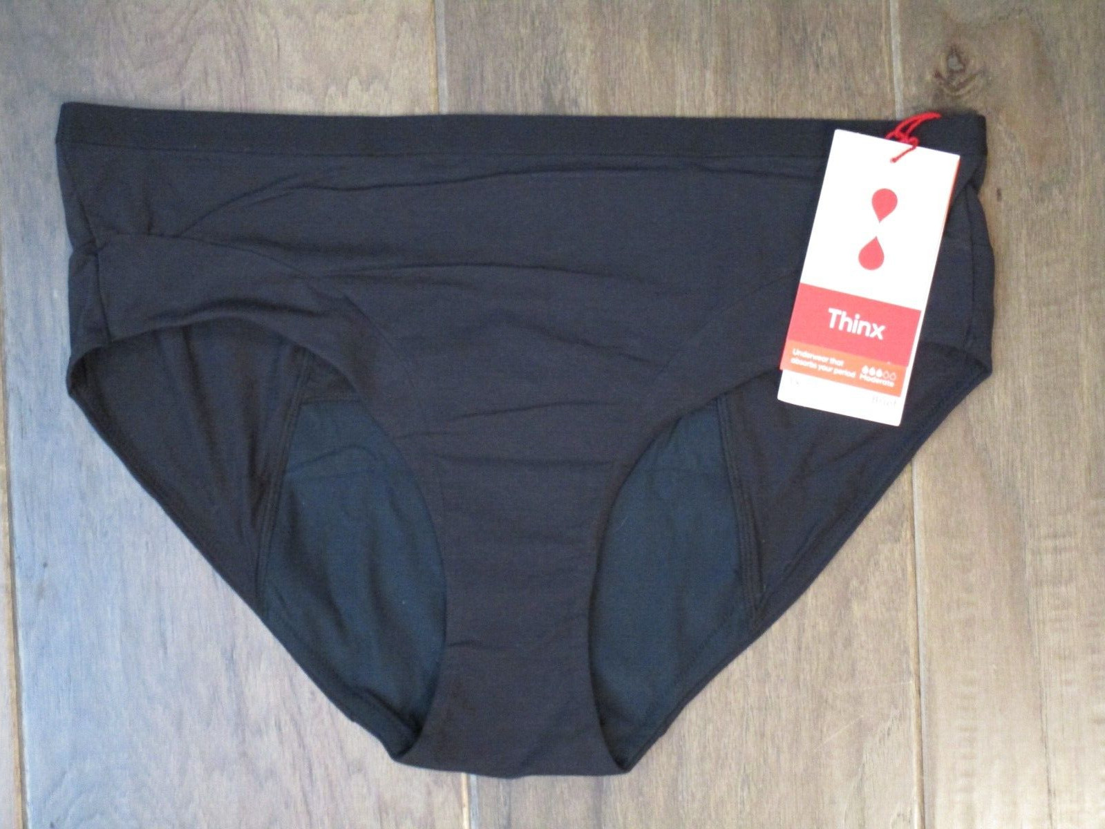 THINX BRIEF BLACK MODERATE ABSORBENCY PERIOD-PROOF MODAL PANTIES SIZE 3X