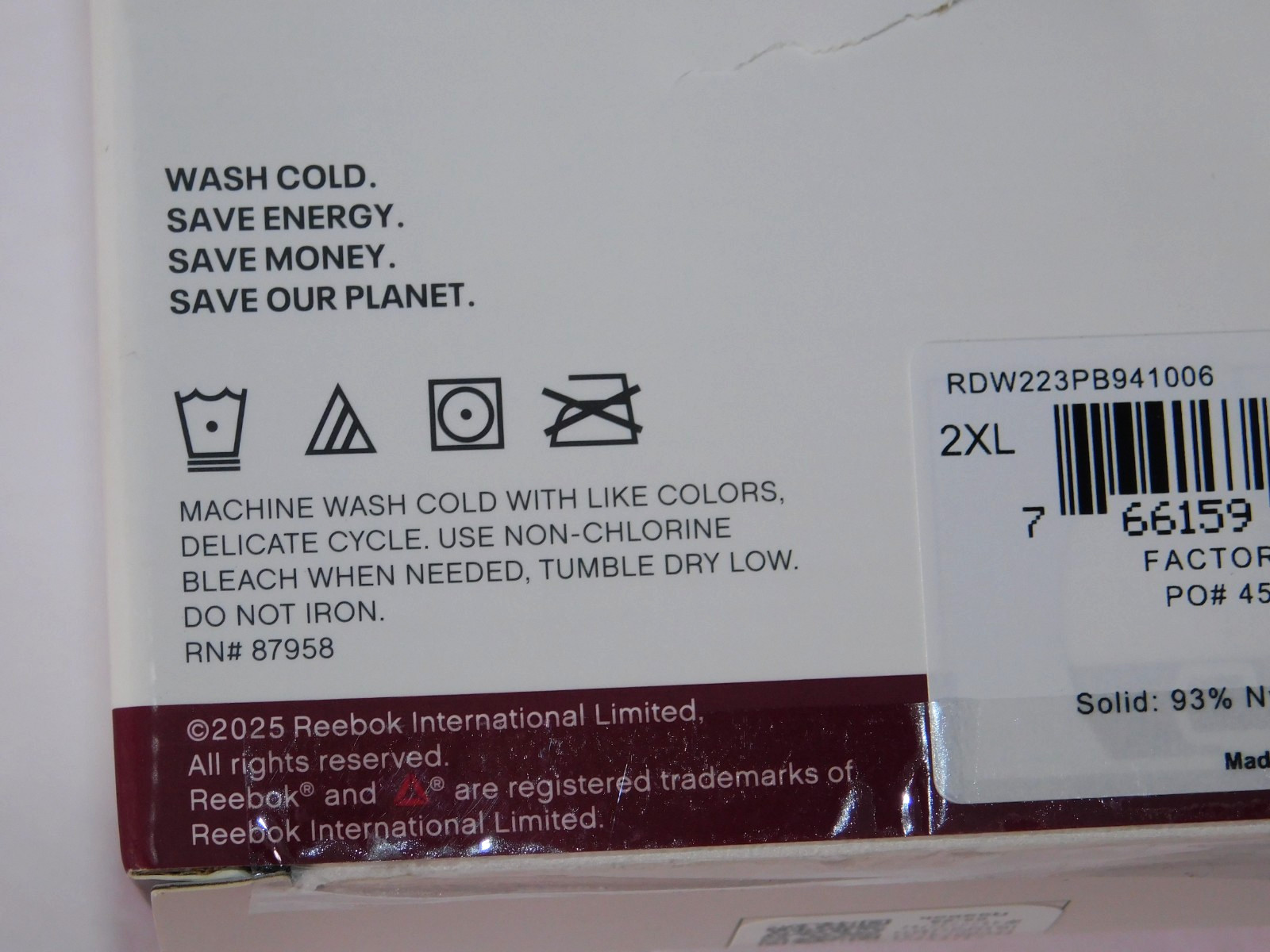 Womens Reebok 2X-Large Hipster Black Panties 6 Pack 2XL 4 Way Stretch