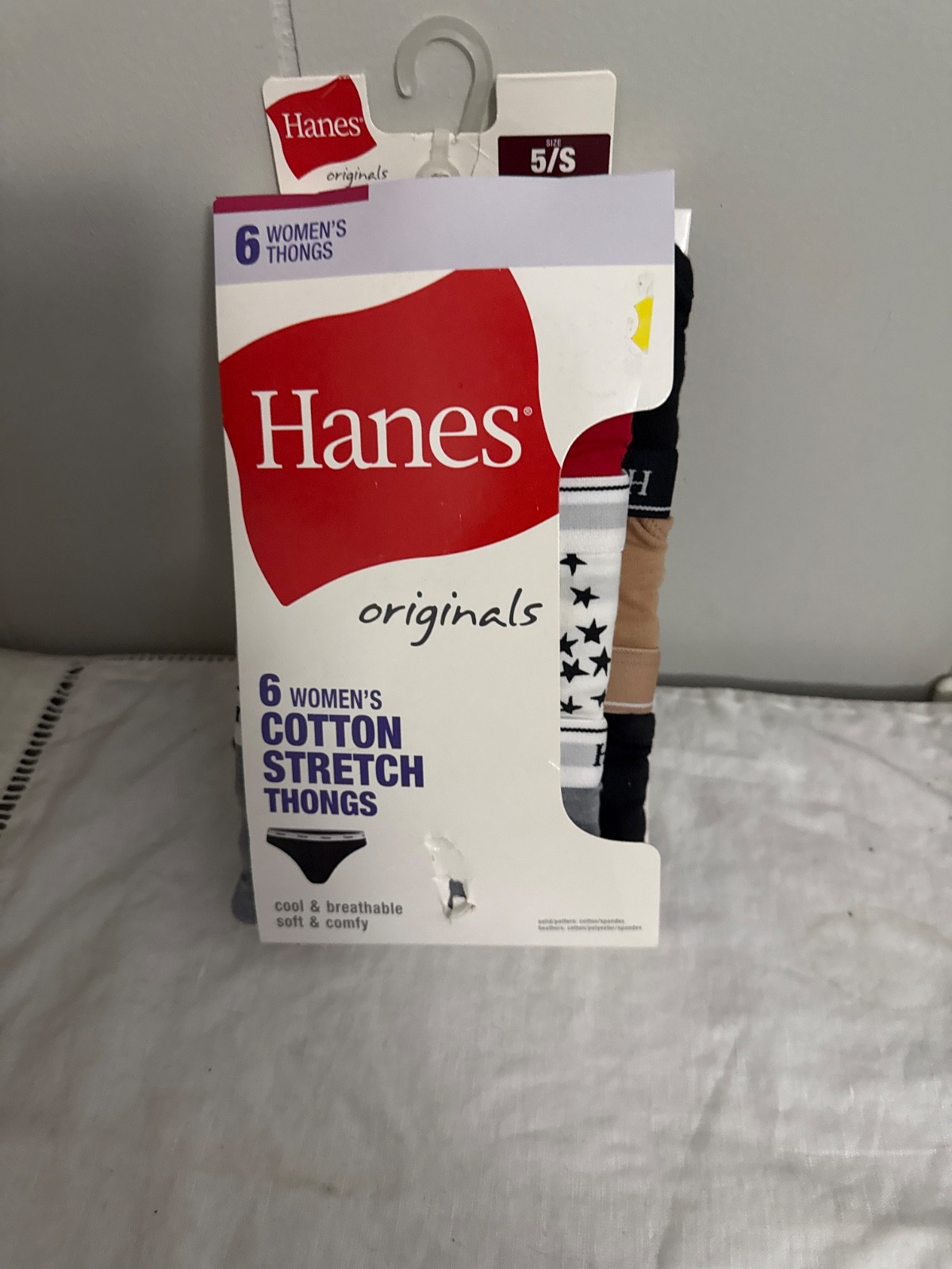Hanes Thong Panties Size 6 S Women 5 Pair New