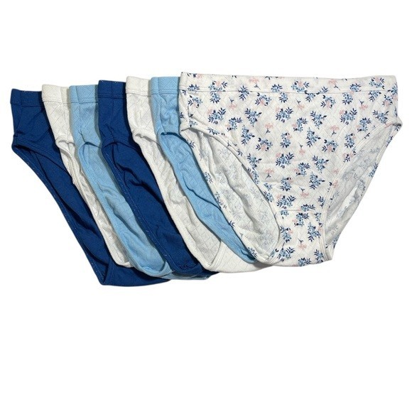 Jockey~Set of 7~Elance Breathe Cotton French Cut Brief~Sz 6~Blue~A691744 11284