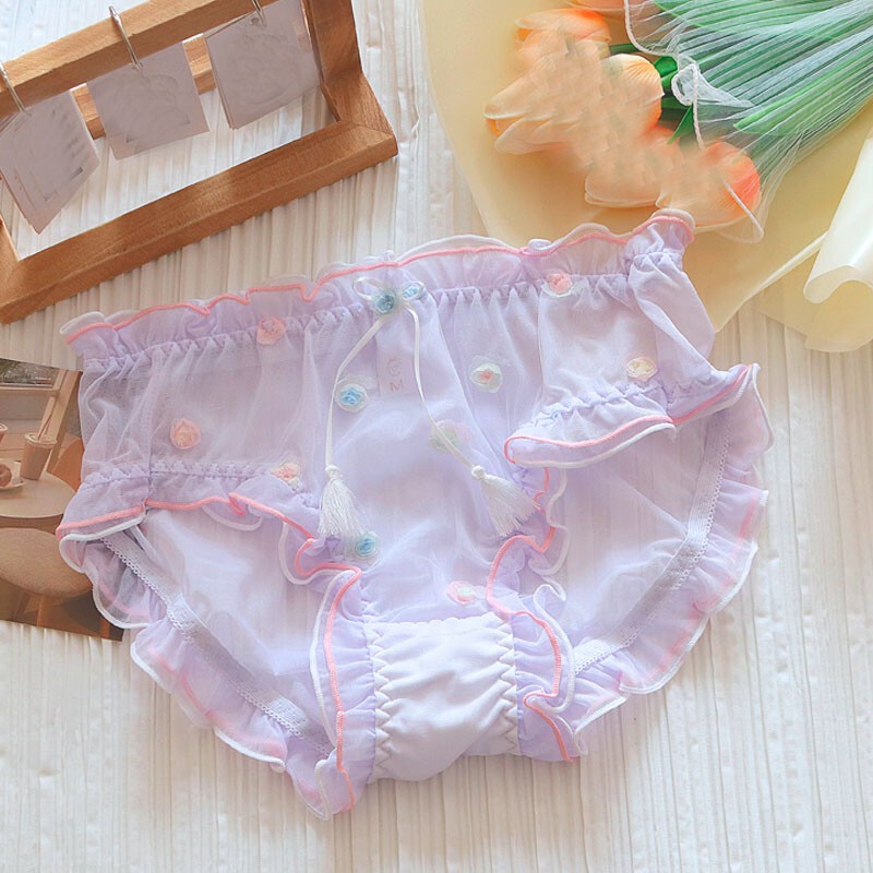 Sweet Girls Ruffle Lace Briefs Panties Underwear Lolita Breathable Underwear