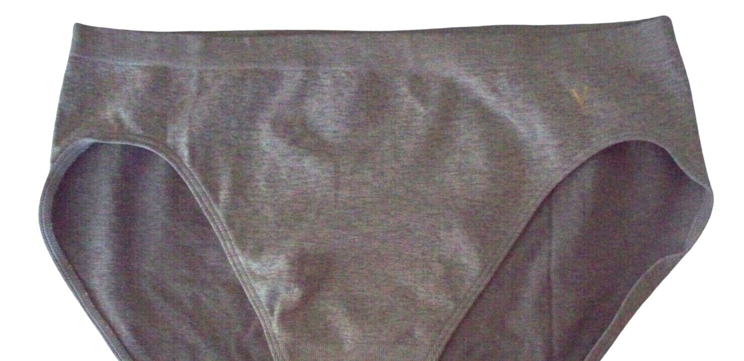 M L Grey SEAMLESS NO SHOW FULL COVER Victorias Secret HighLeg Waist Brief Pantie