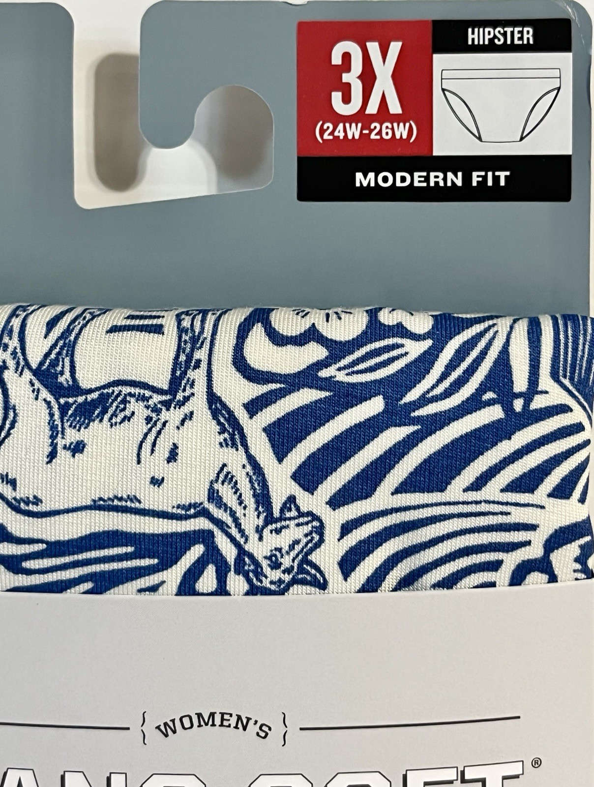 Duluth Women’s Dang Soft Underwear Modern Fit Hipster/Blue Toile ~ Size 3X ~ New