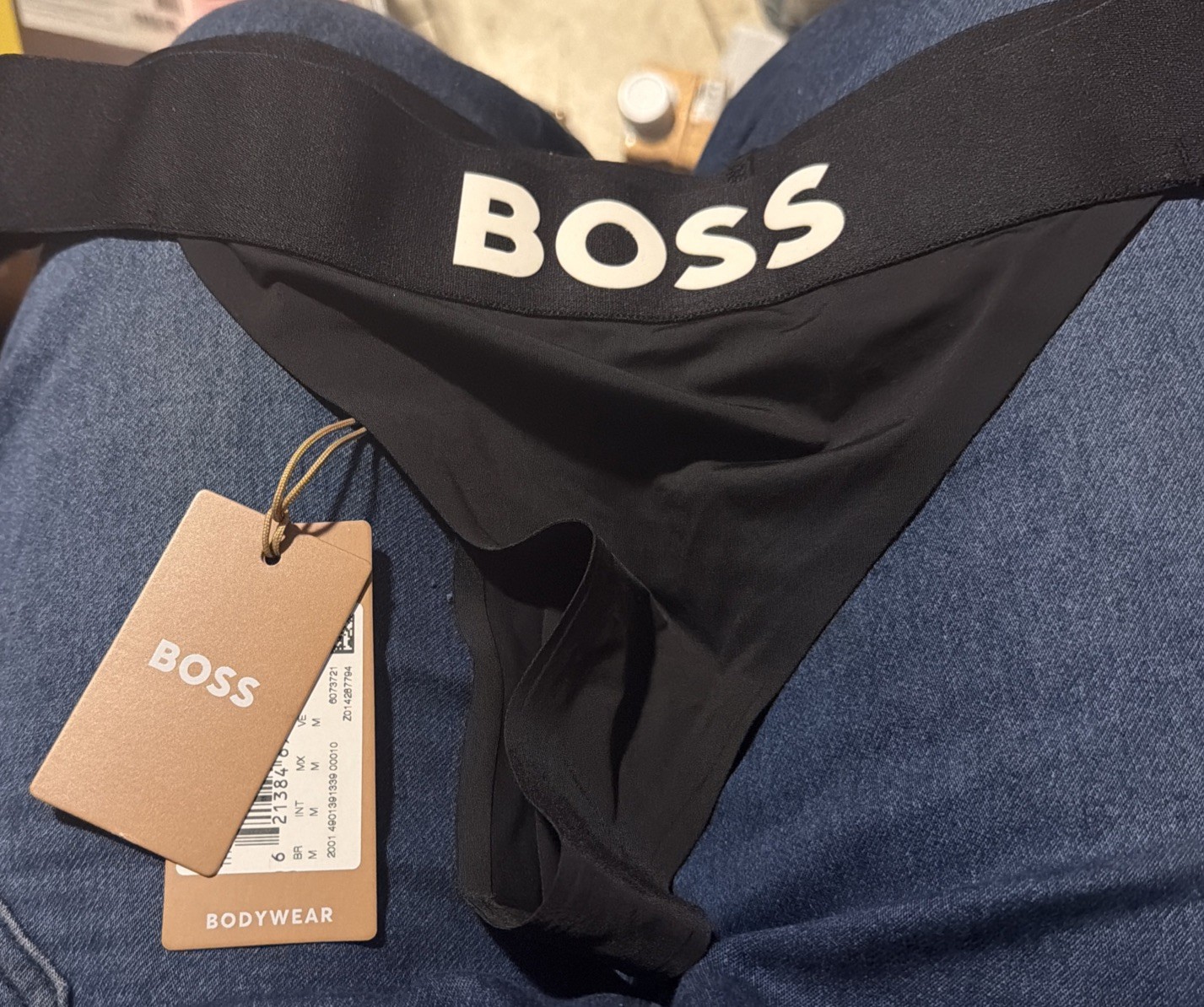 Hugo Boss Thong Body wear Regular Rise Ladies Sz M Spell out Logo NWT
