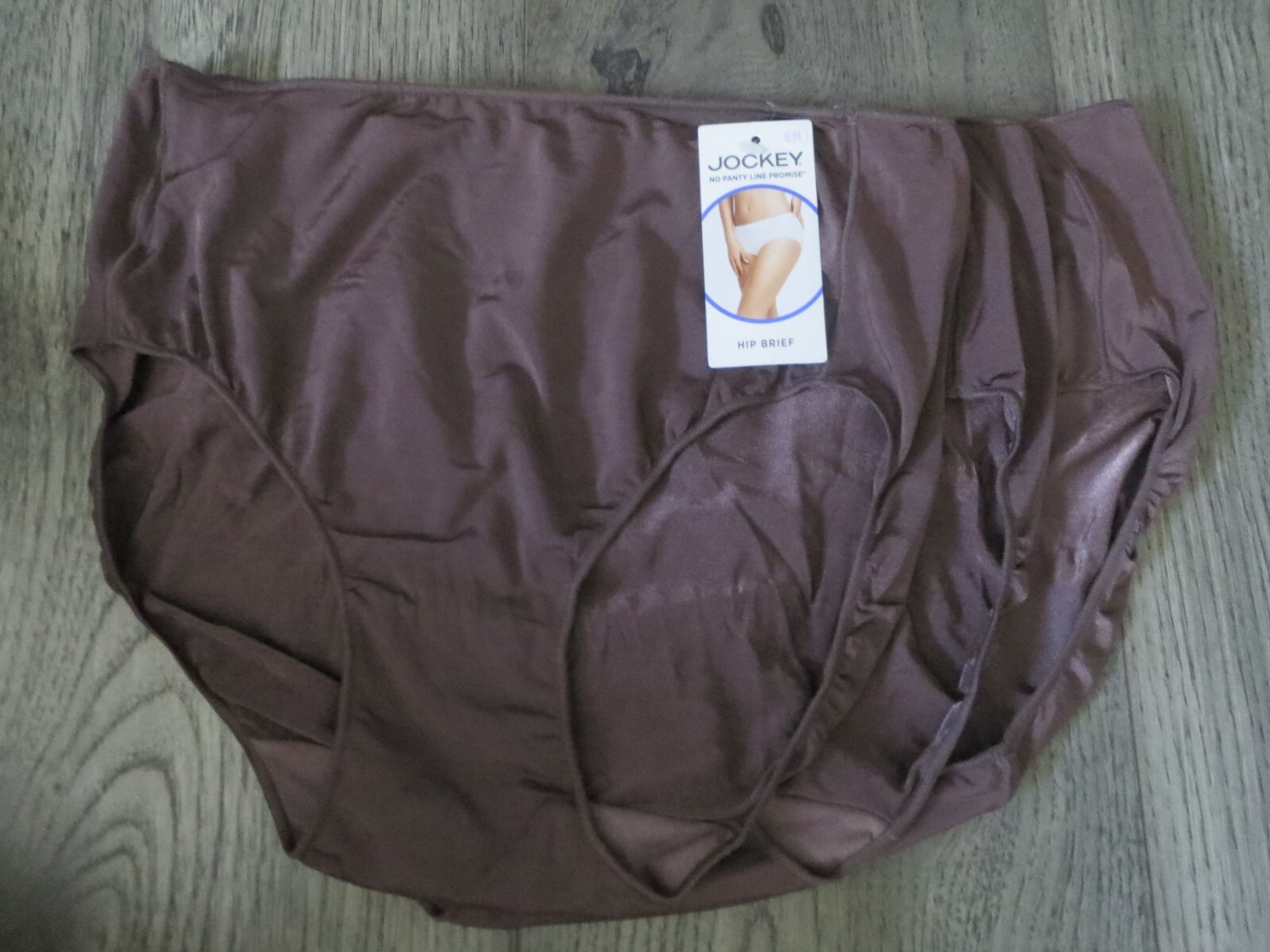 Jockey lot/3 no pantyline promise Cocoa Brown hip brief panties, sz 6/M NWT