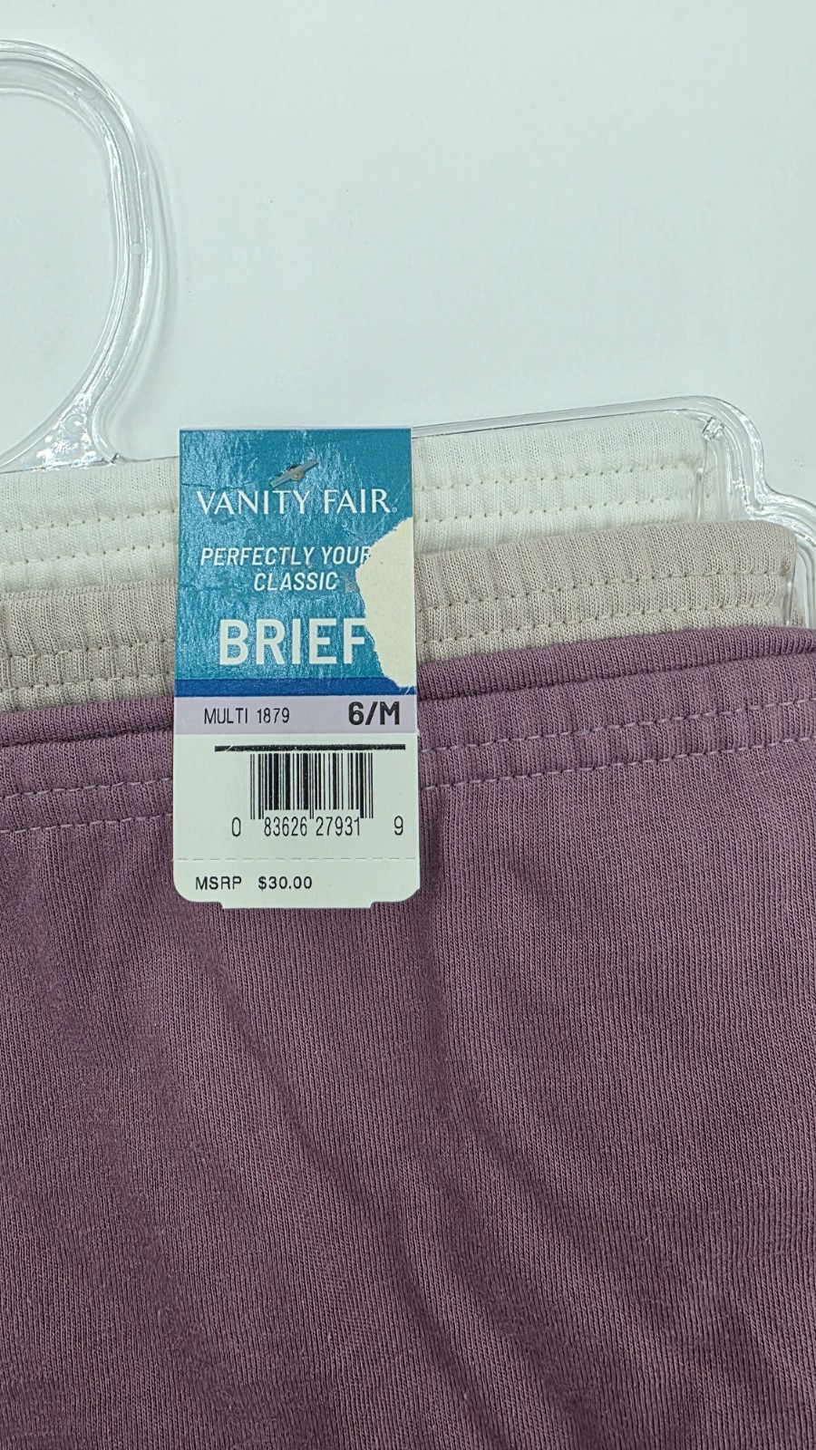 Vanity Fair Brief Perfectly Yours Classic Brief 15320 1 #1879 3-Pair Size 6