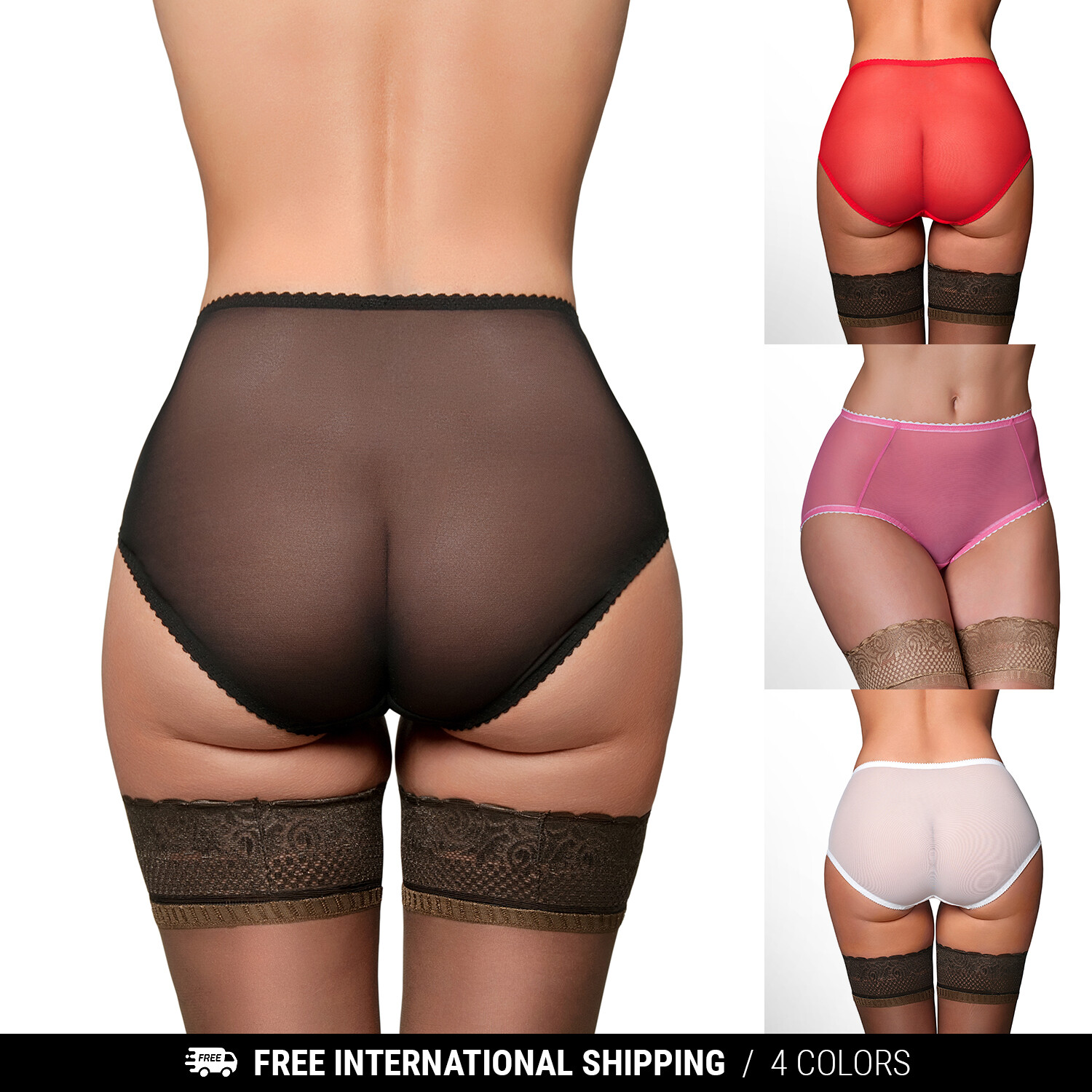 Nylon Dreams Betty Sheer Knickers, Retro Trasnparent Mesh Unisex Panties