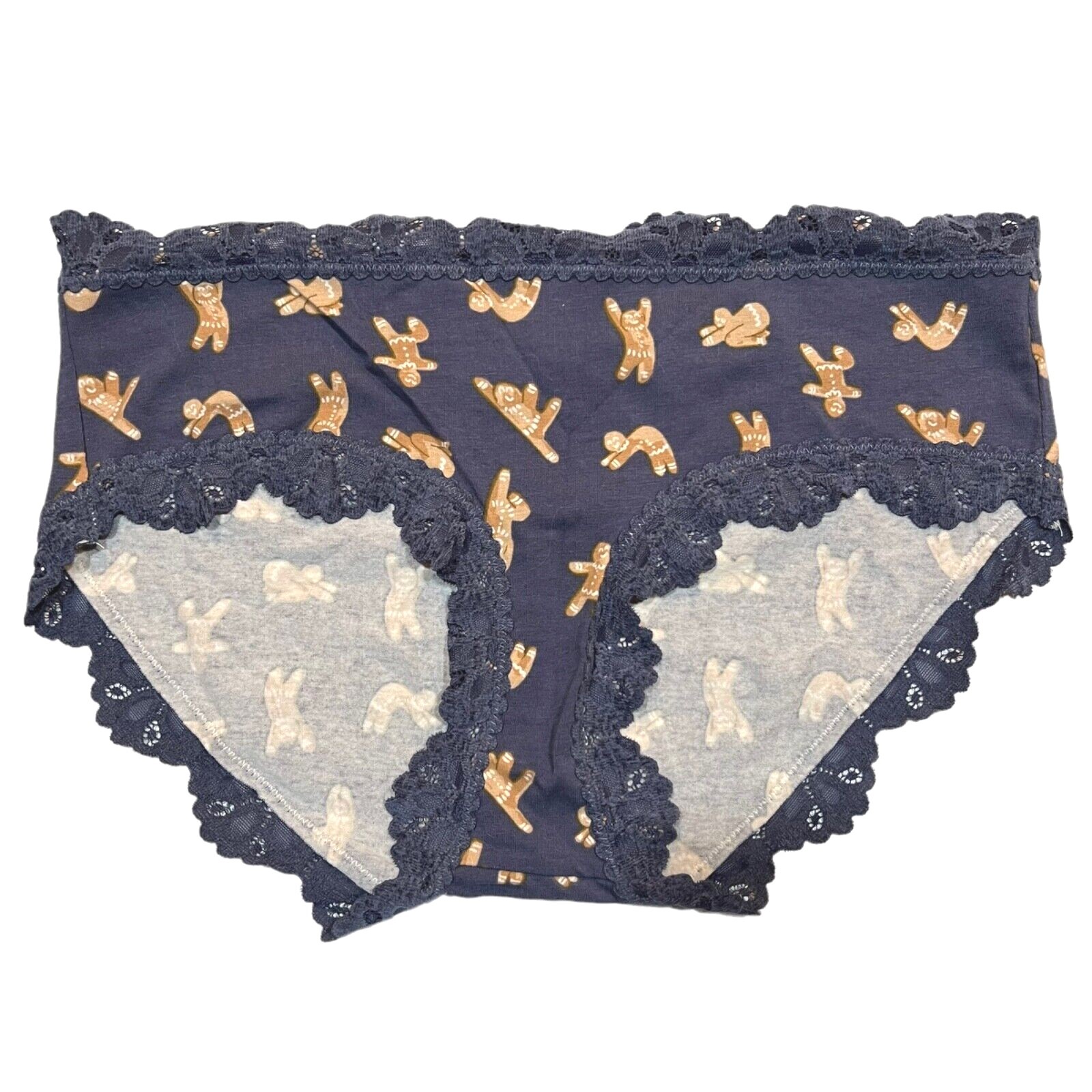 NWT AERIE Boybrief Panties/Underwear Sz XS-M-L-XL Blue Gingerbread Cotton Jersey