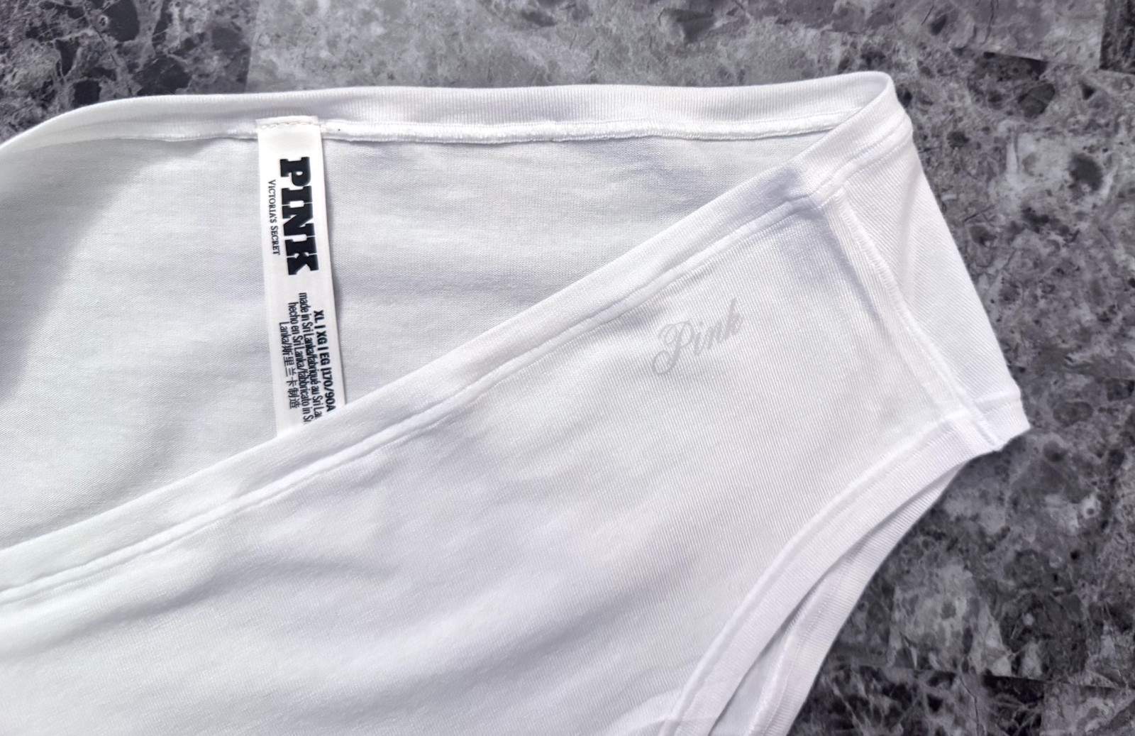 NWOT VICTORIA’S SECRET PINK LINE XL WHITE COTTON MODAL ELASTANE CHEEKY PANTIES