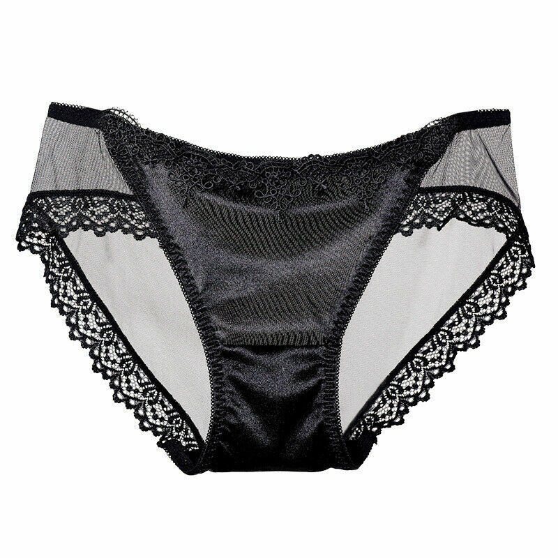 4X Sexy Lady Knickers Panty Briefs Underwear Lace Trim Sheer Mesh Low Waist Kits