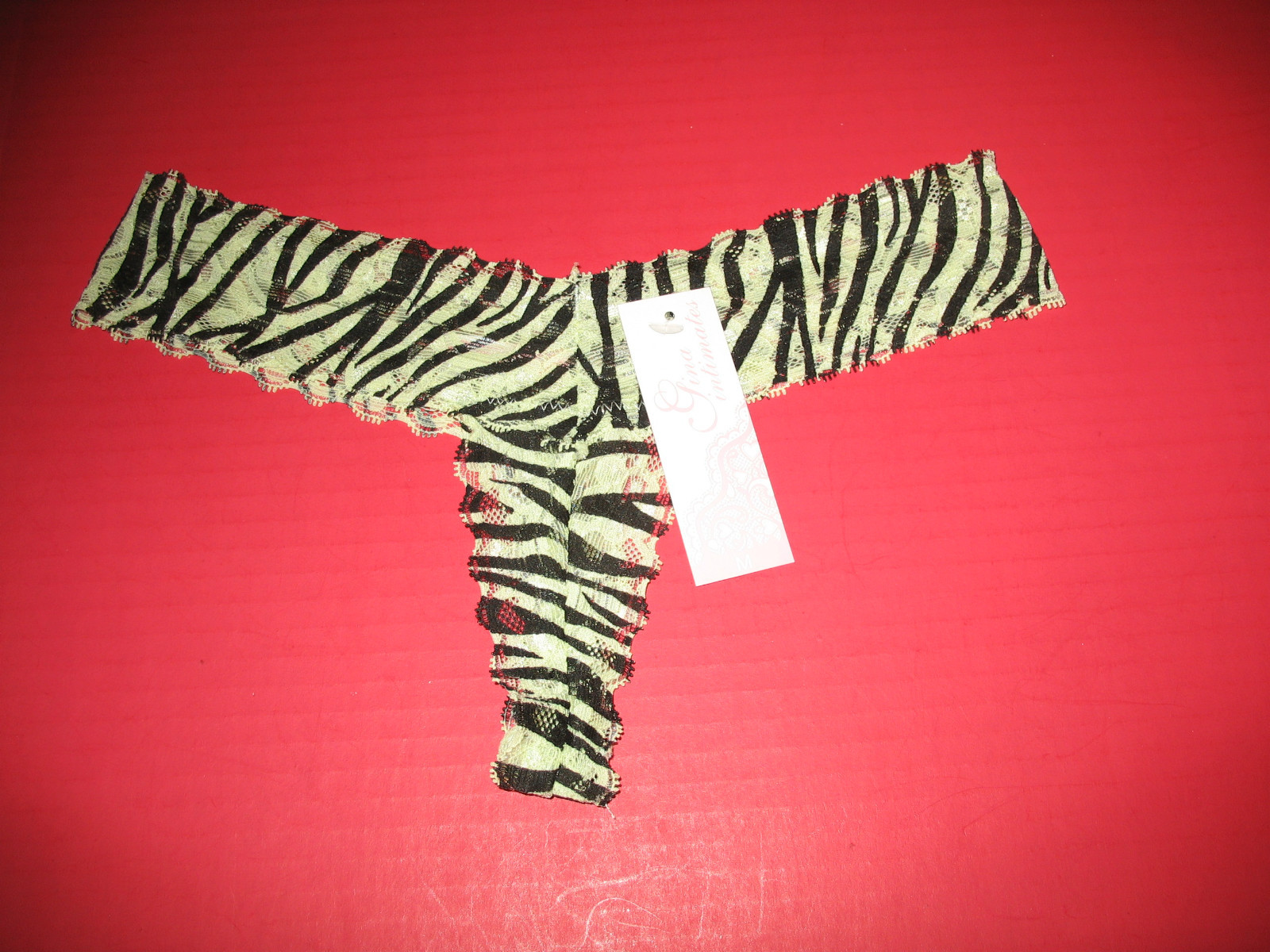 GINA INTIMATES & ALWAYS A FLIRT (BLK & WHITE) – THONG NYLON LACE & SPANDEX PANTY