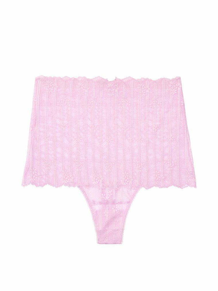 $30 VICTORIA’S SECRET HIGH RISE FLORAL LACE HIGH WAISTED THONG PANTY XS S NWT