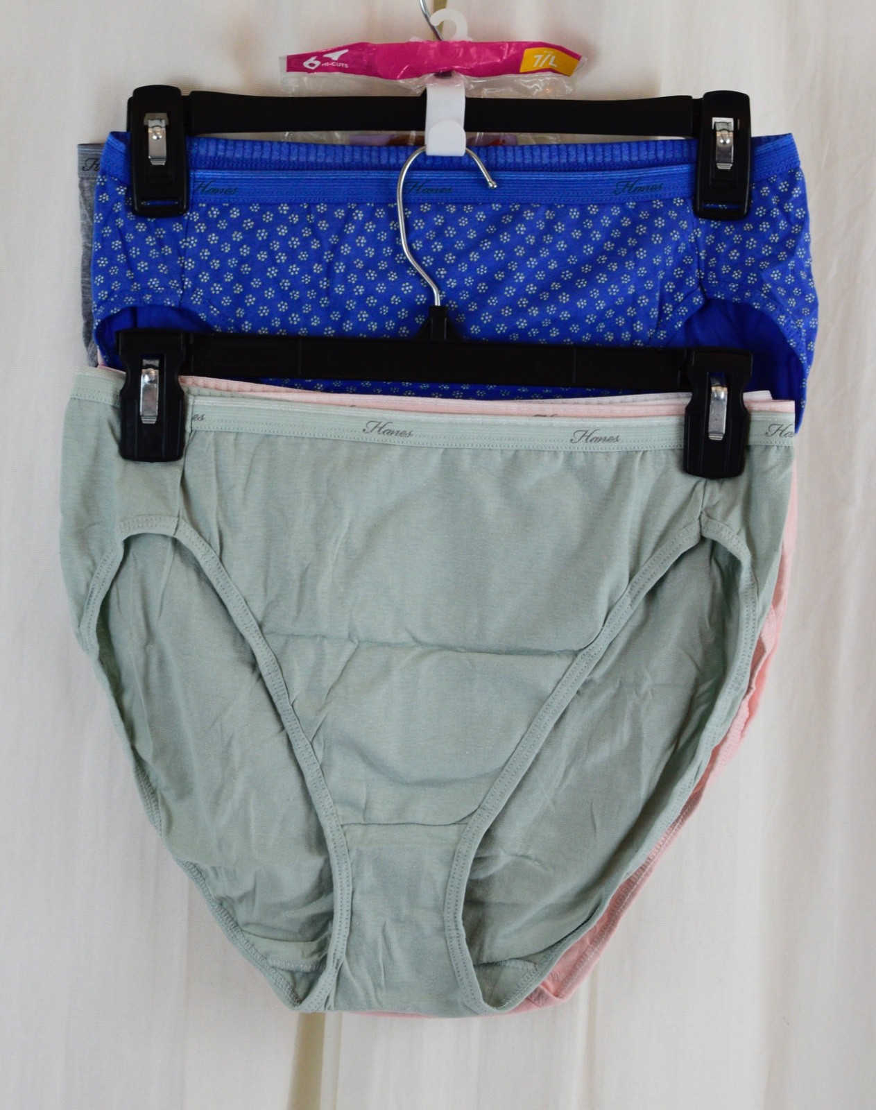 Hanes Womens 6 PACK Hi-Cut Panties Underwear Multicolor Size 7/L