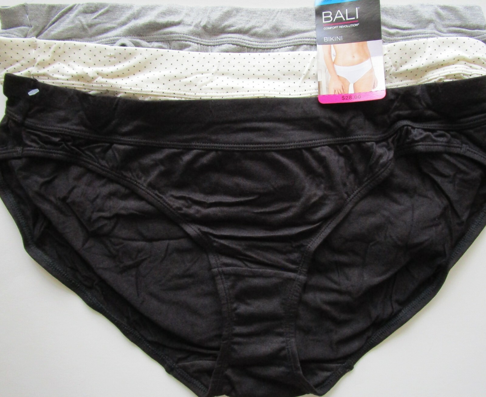 Bali Comfort Revolution Bikini 3 Pack Style DFSBK3 Size 2XL/9 NWT Retail $28