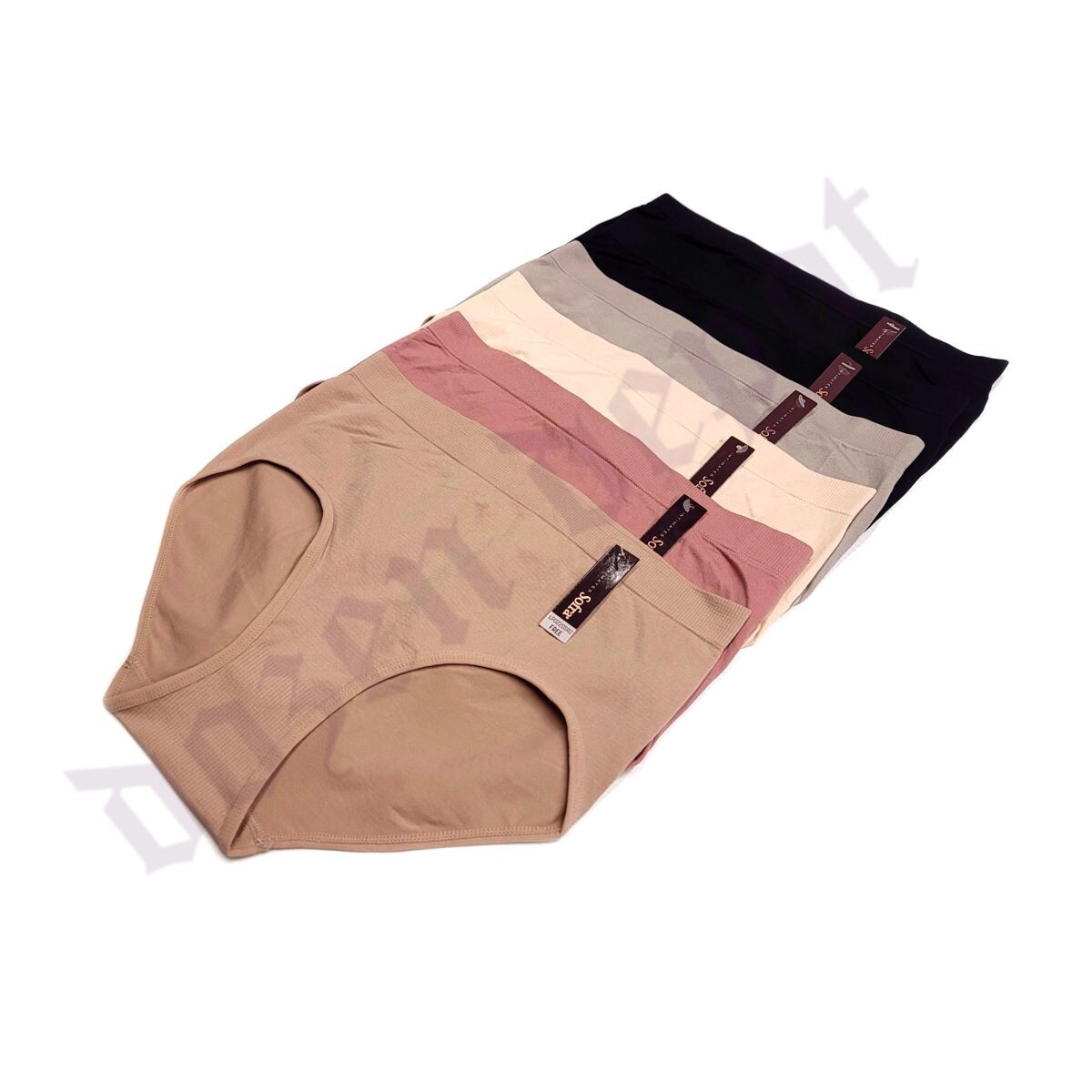 Lot 6 Soft Stretch Seamless High Rise Full Coverage Spandex Brief Panties Undies
