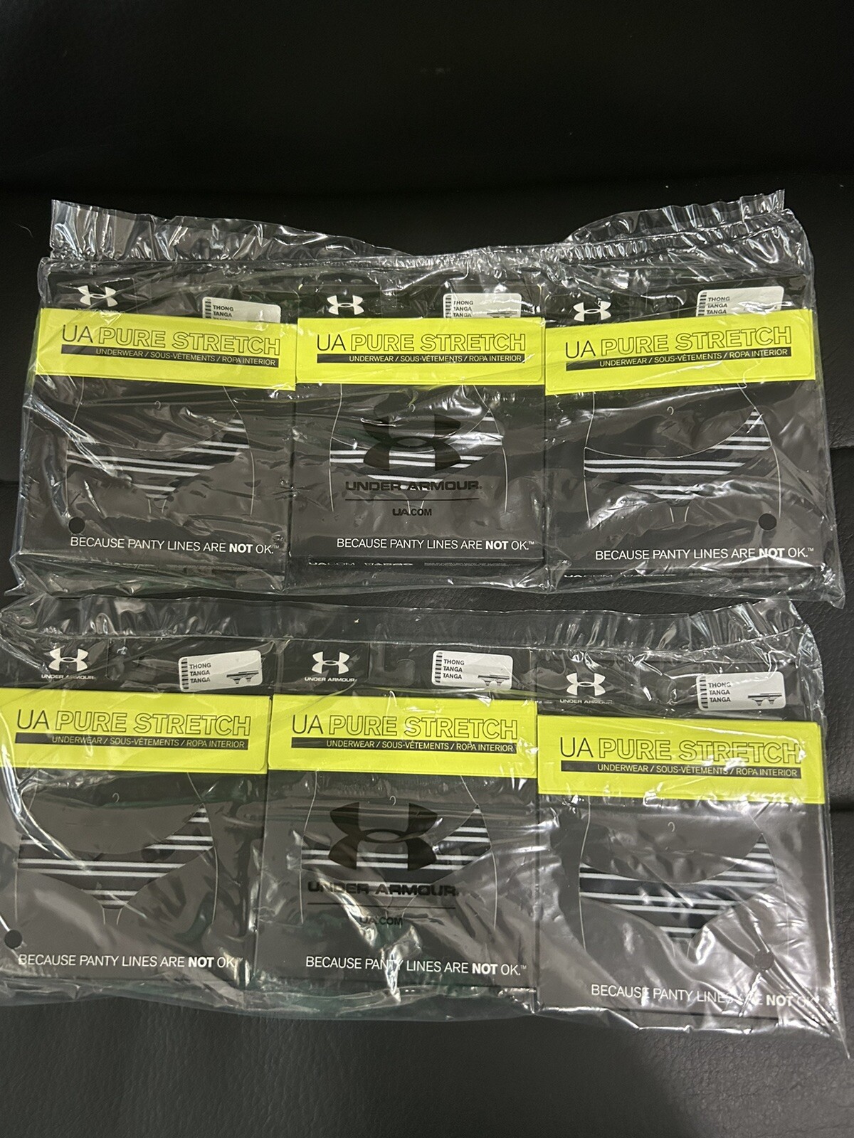 Under Armour Womens One Size Fits Athletes UA Pure Stretch thong lot of 6
