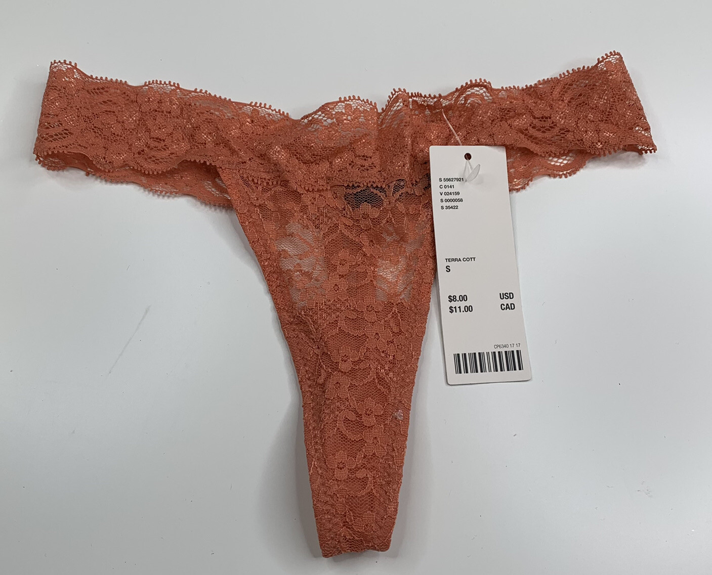 Urban Outfitters NWT black Orange lace thong cotton panties size small SF12