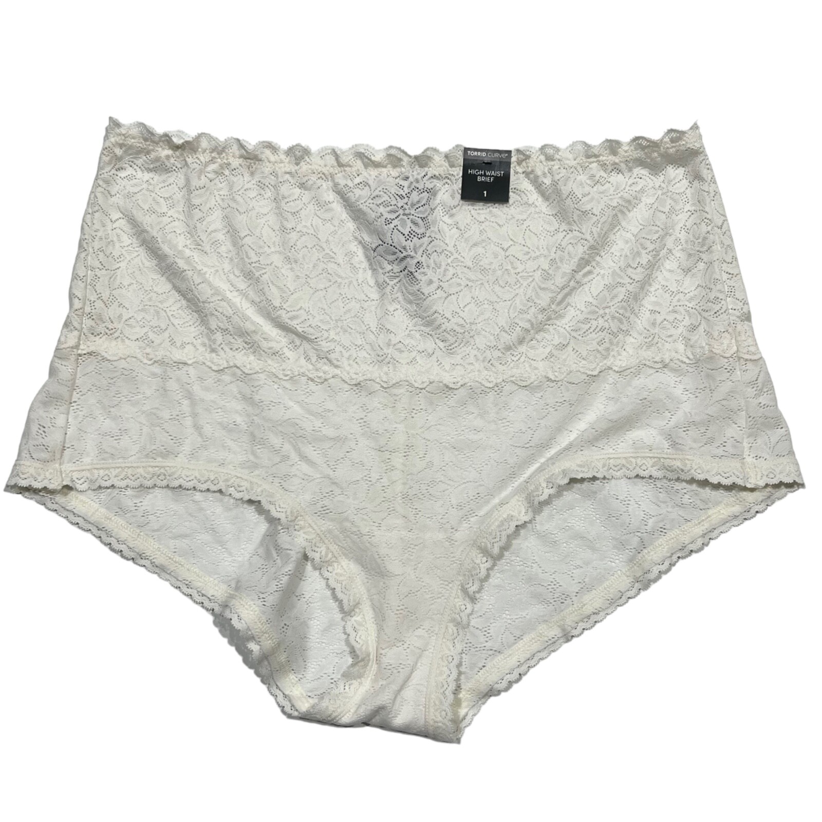 NWT TORRID High Waist Brief Pantie Sz 0X-1X-3X-4X Ivory Cream Lace