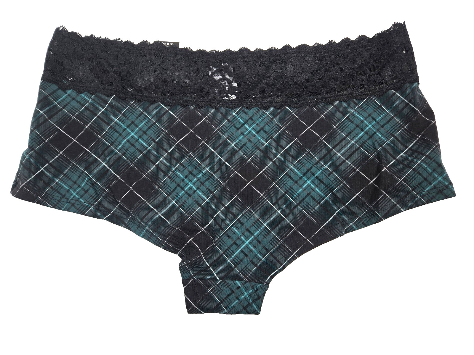Women Panty Torrid size 1 New With Tags Cotton Boyshort Mid Rise Lace Trim 14/16
