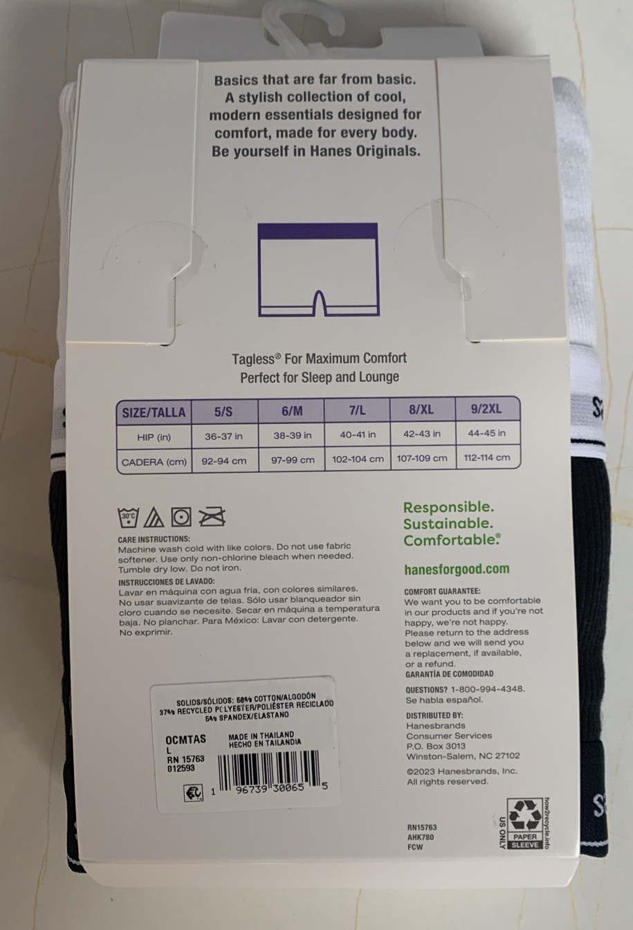 Women’s Hanes MID-THIGH BOXER BRIEFS 4-Pack Originals Cotton Stretch 7 Large