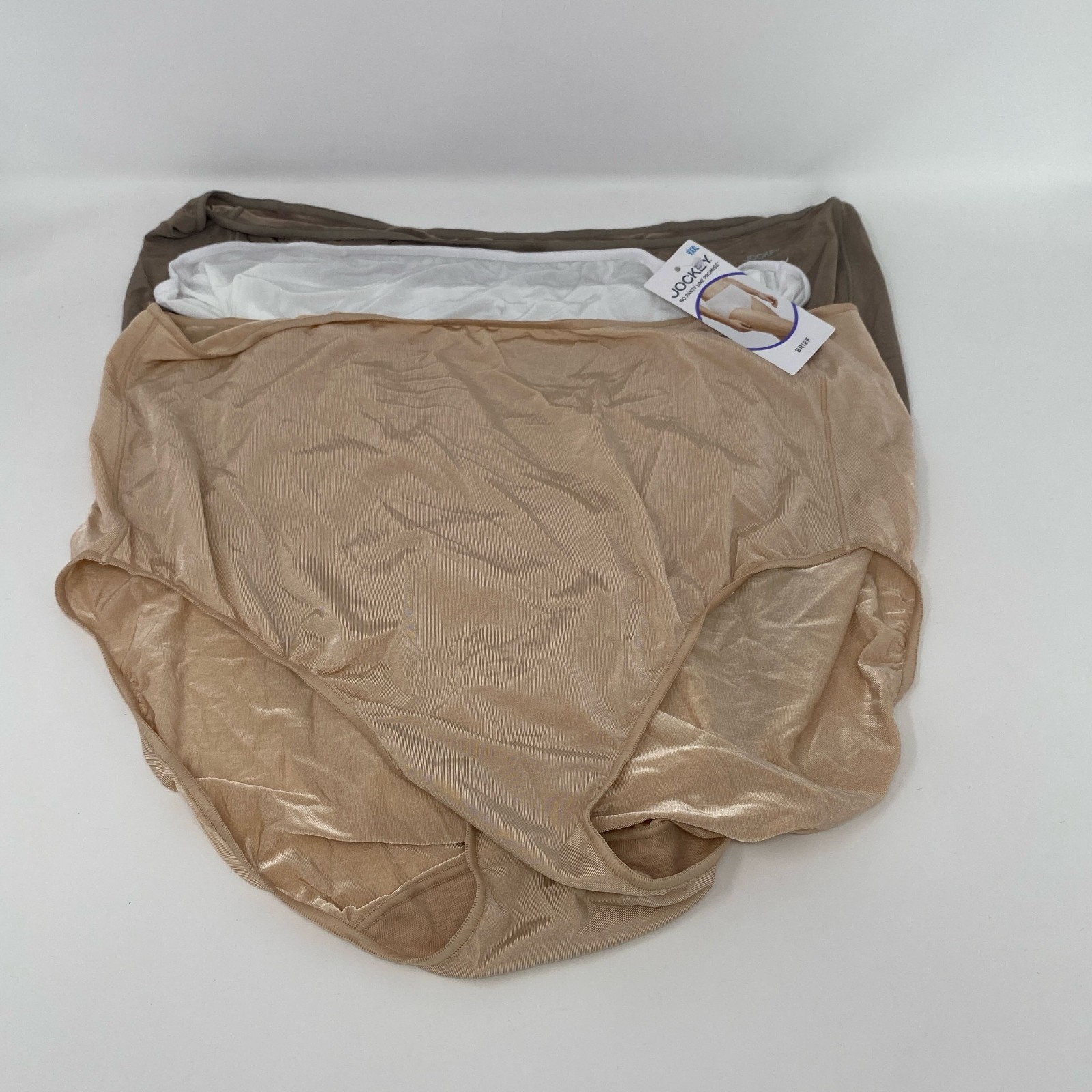 Jockey No Panty Line Promise Brief 3-Pack XXL/9 White/Beige/Taupe