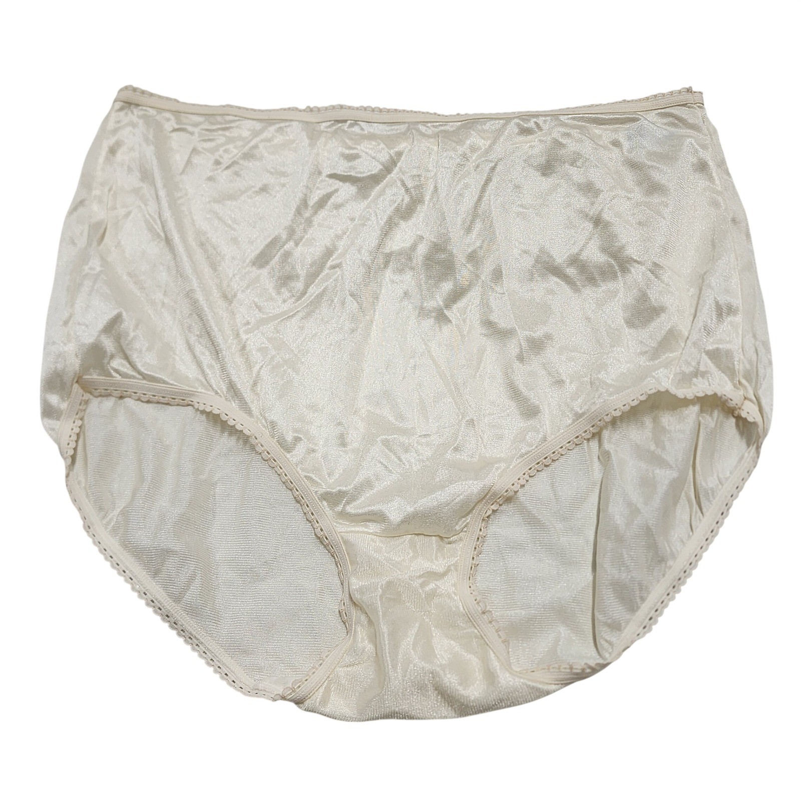 Vintage Maidenform Wise Buys Cream Panties Sz 8 Nylon Silky Sheer Brief Shiny