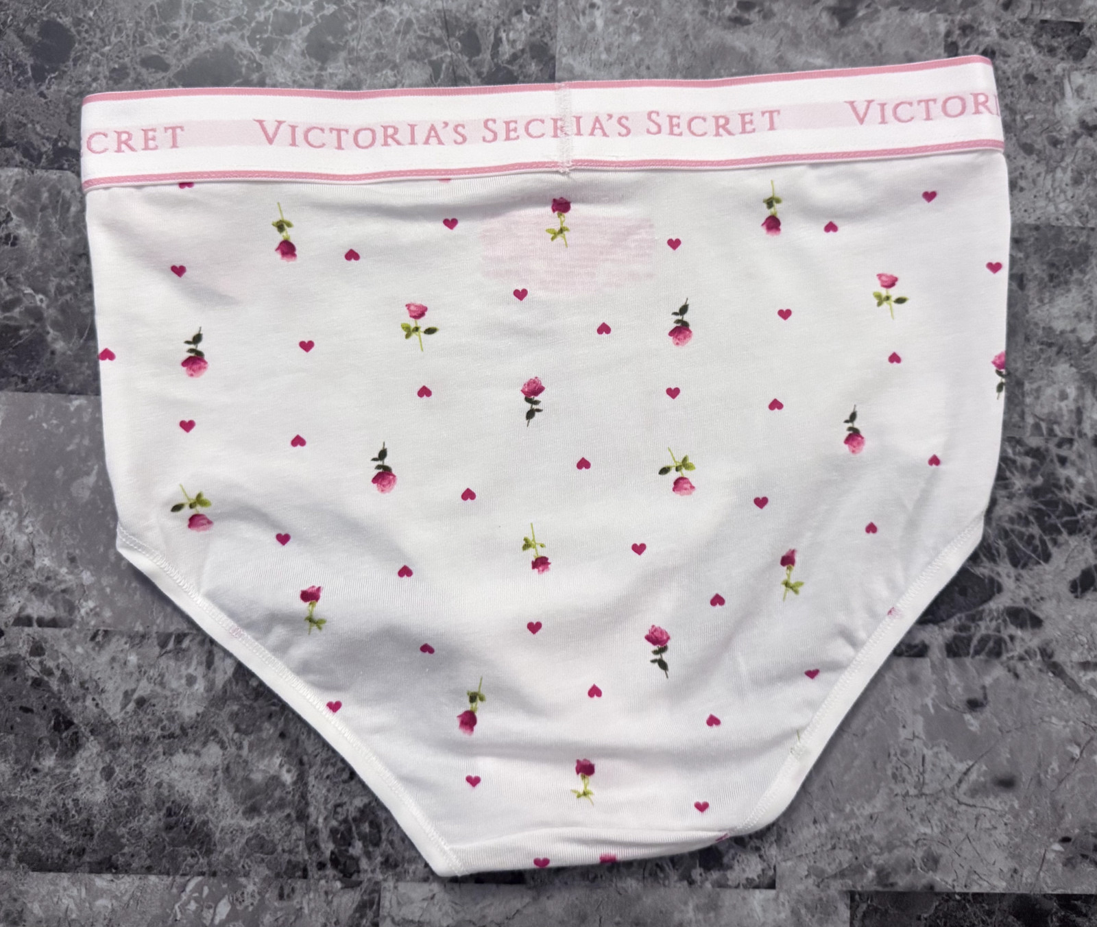 NWT VICTORIA’S SECRET ROSE FLORAL HEART THICK WAISTBAND HIGH WAIST BRIEF PANTIES