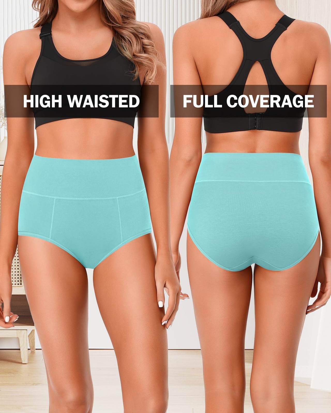 High Waisted Plus Size Tummy Control Cotton Briefs for Women – XL Pack