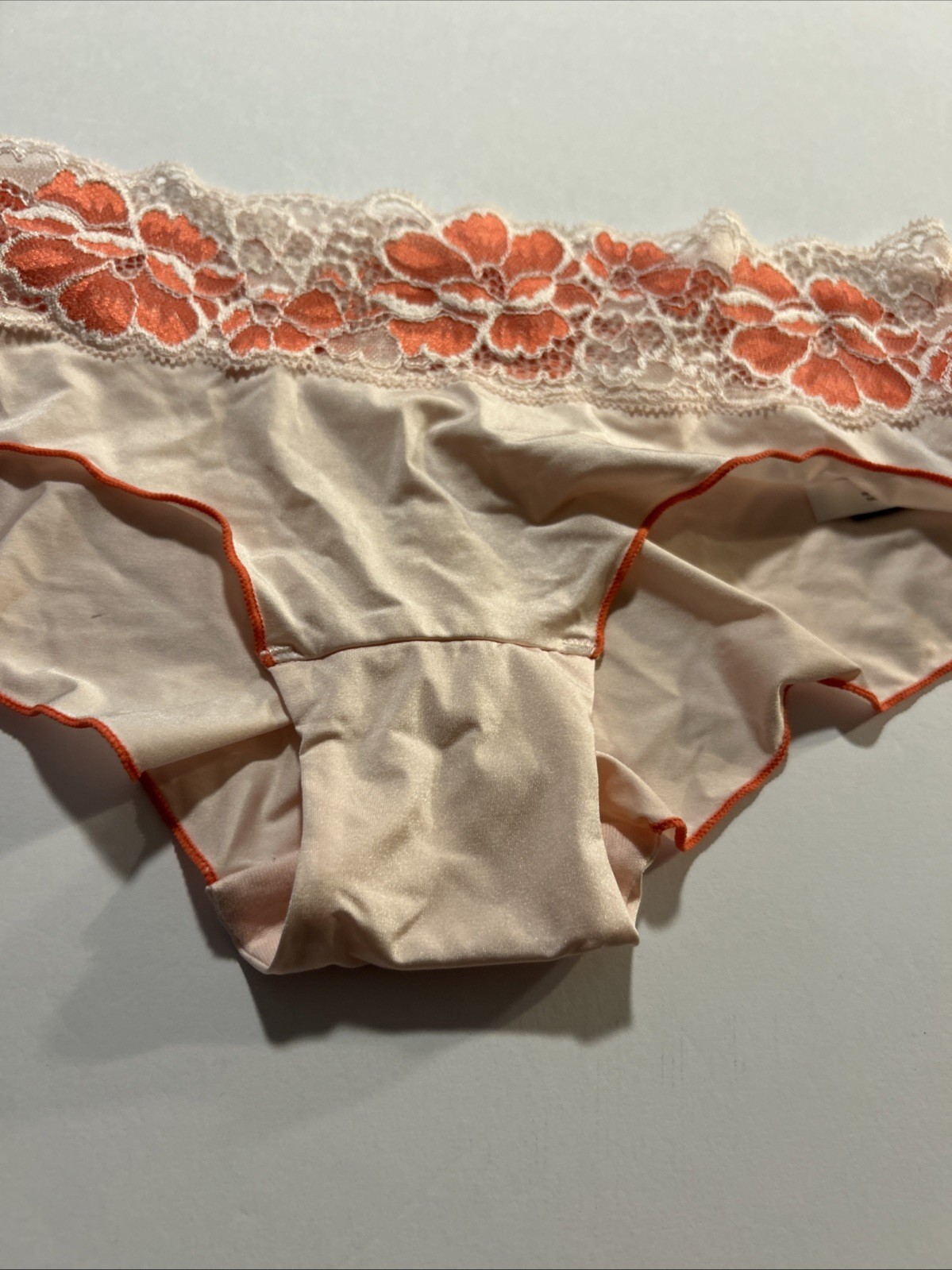 Adore Me Hipster Panties Featuring A Contrasting Pink Floral Lace Waistband