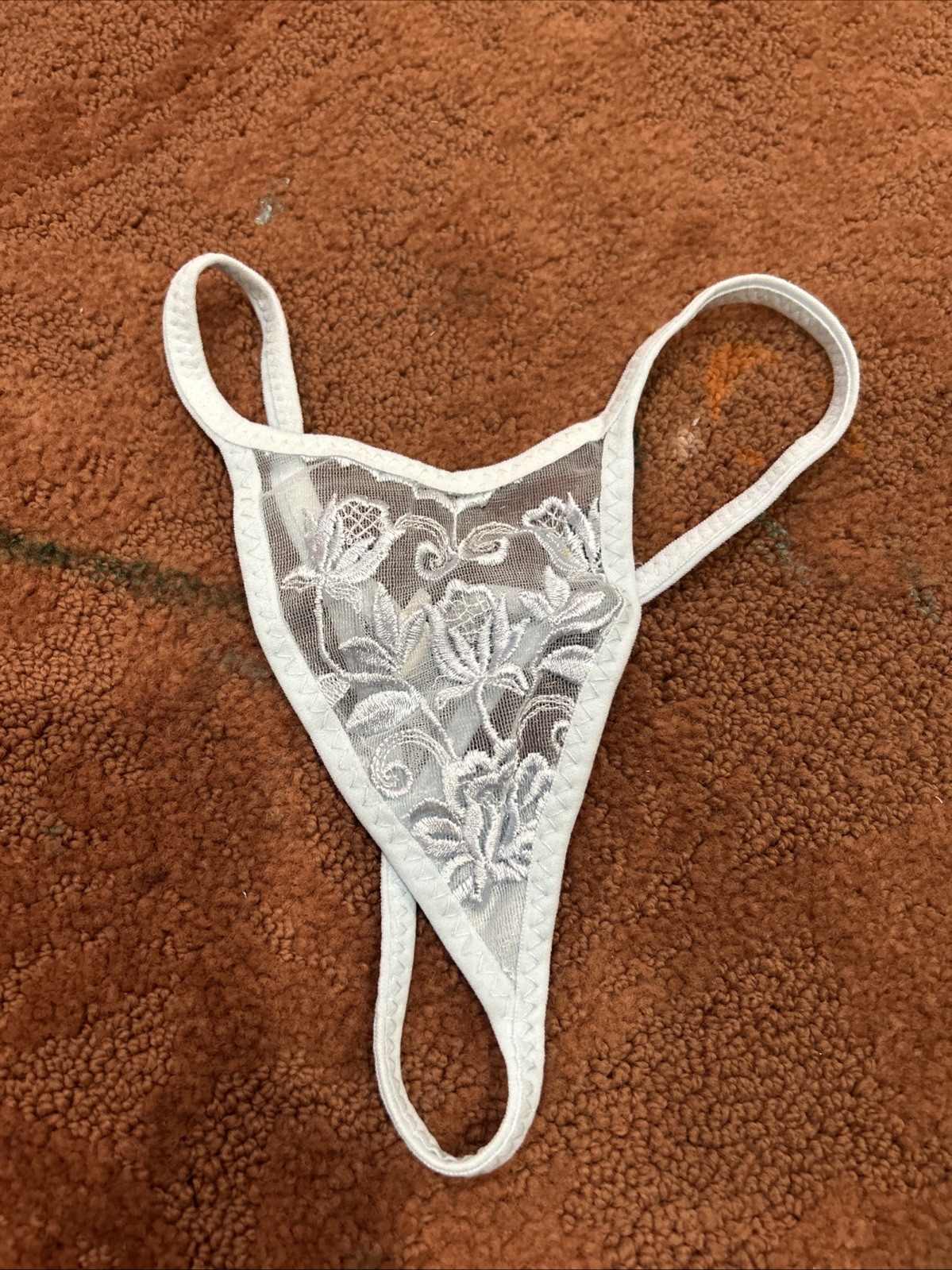 NEW!! Women’s Lace Floral Print T- Back Thongs Blue XXL