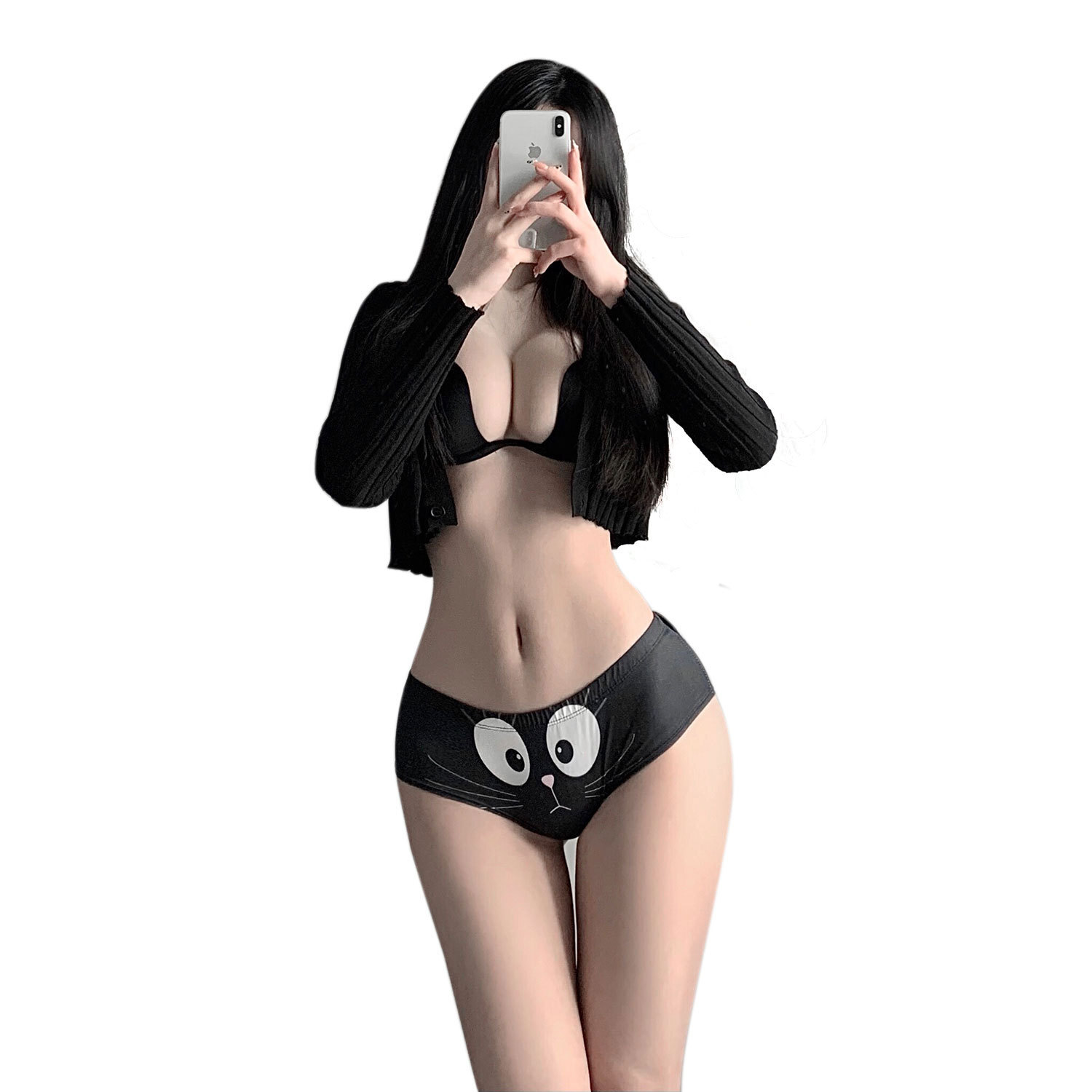 Three Dimensional Cat Ear Girl Underwear Cute Briefs Low Waist Underwear