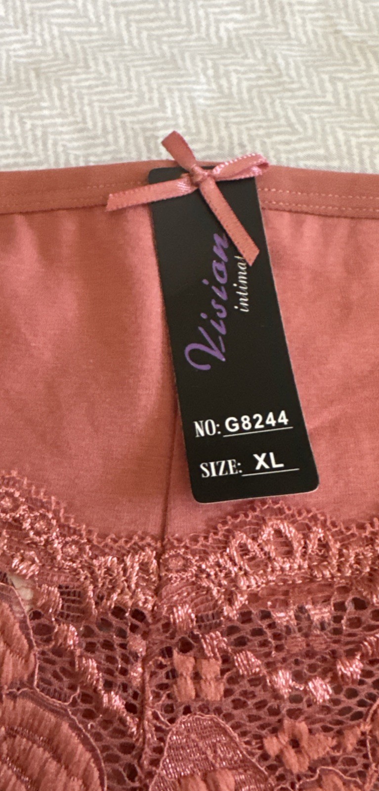 New Vision Intimates Sexy Rose Lace Boyshort Panties Size XL Elastic Top Nylon