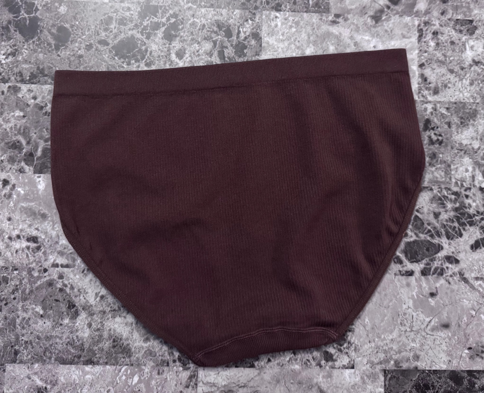 NWOT GAP BODY BROWN RIBBED STRIPE LOGO HARDWARE STRETCH SEAMLESS BRIEF PANTIES