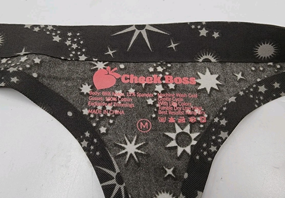 Set Of 2 Cheek Boss Women’s Size Medium Multicolored Underwear Pantie Thongs