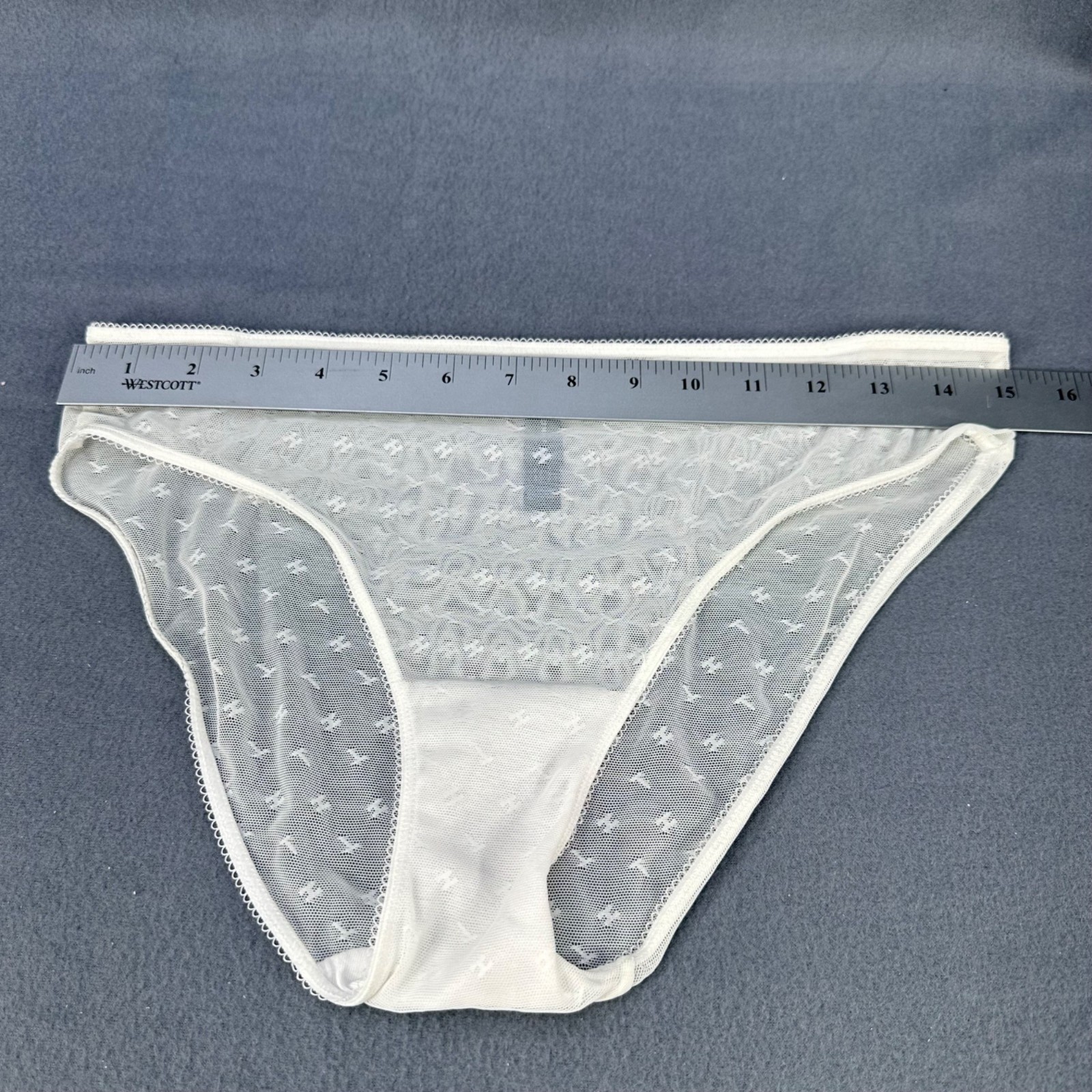 Tommy Hilfiger Womens Size Large Panty Bikini Sheer Mesh White New Without Tags