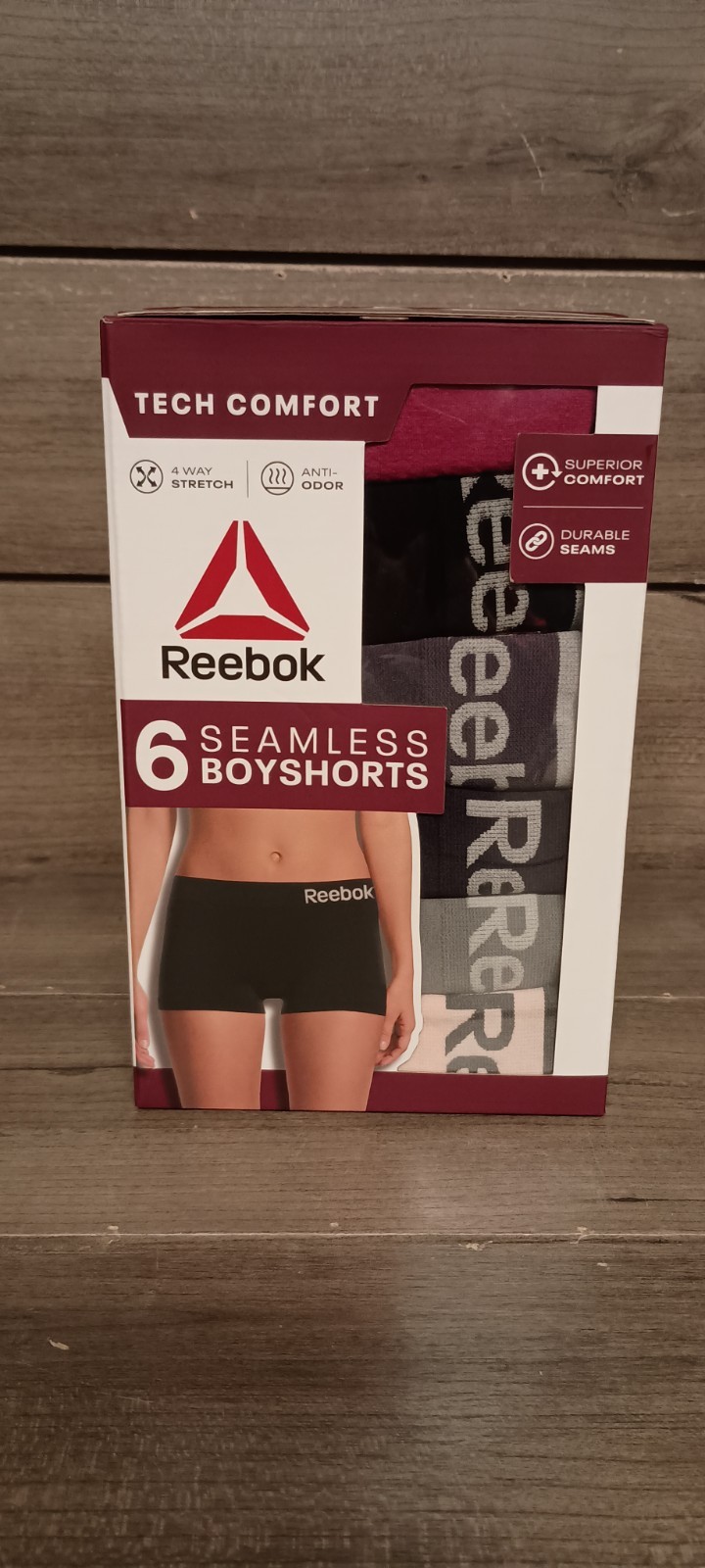 Reebok Women Pack of 6 Seamless Boyshorts Size Small Brand New Color Variety