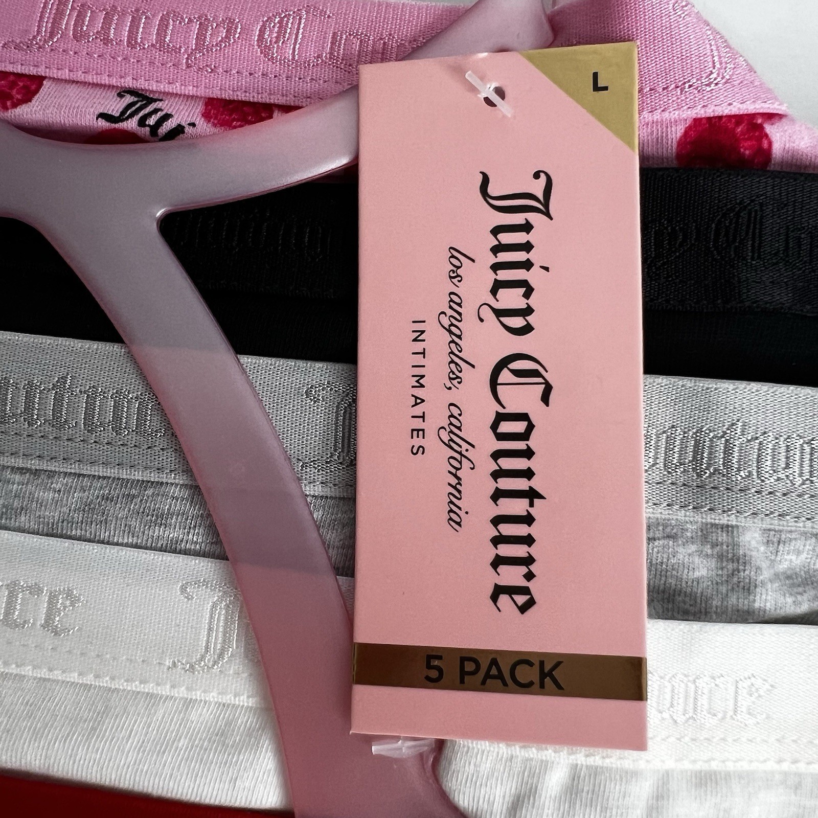 Juicy Couture Women’s Panties Sz Large Lot/5 Bikini Tagless Multi Colors