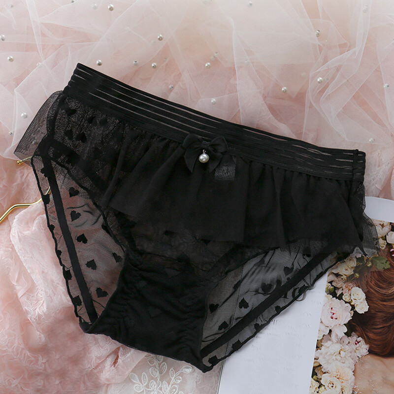 Sexy Sweet Girls Lolita Underpants Sheer Bow Panties Underwear Briefs Japanese